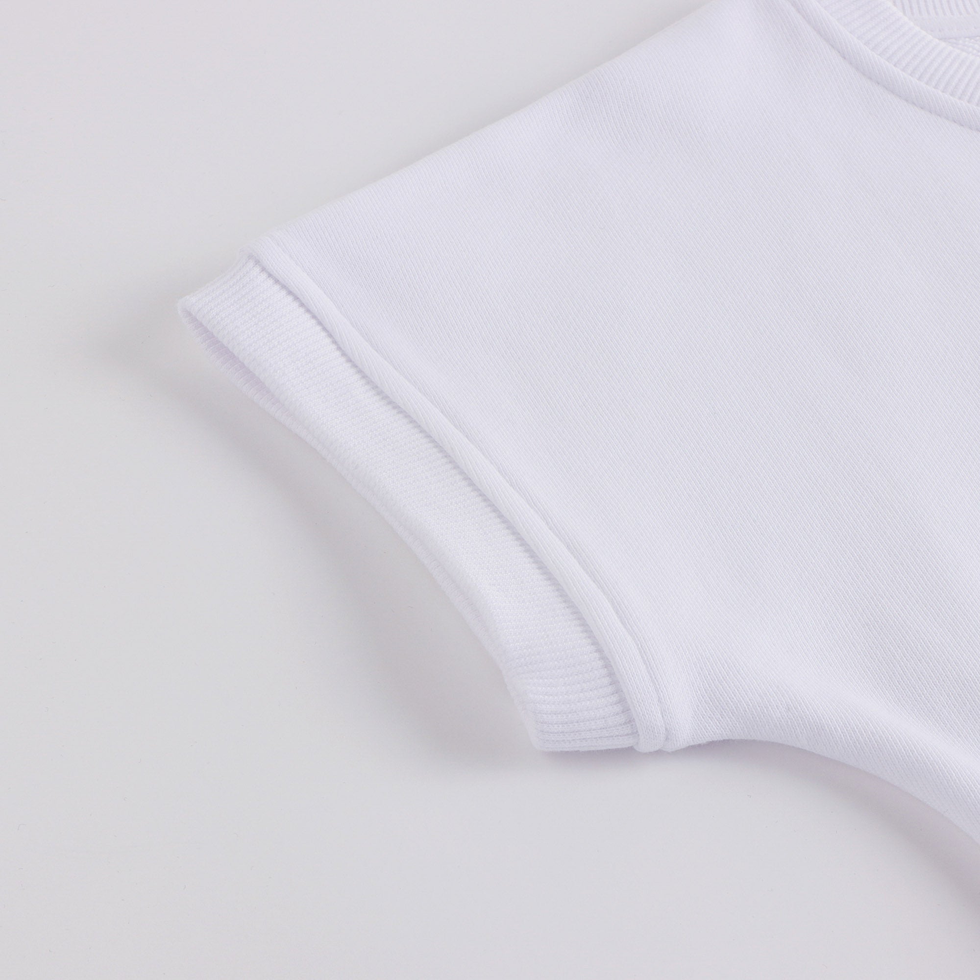 Girls White Circular Logo Cotton Dress