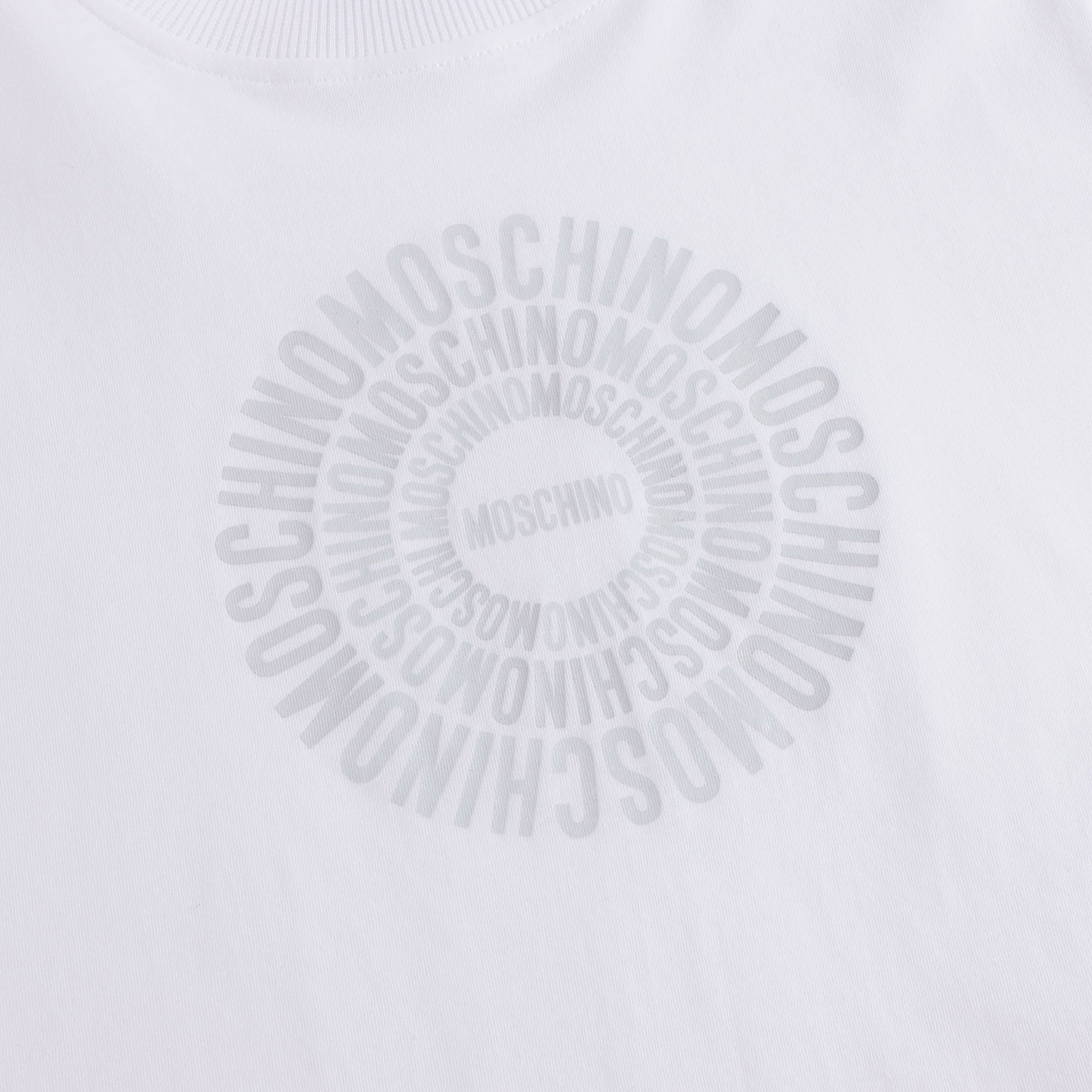 Boys White Circular Logo Cotton Set