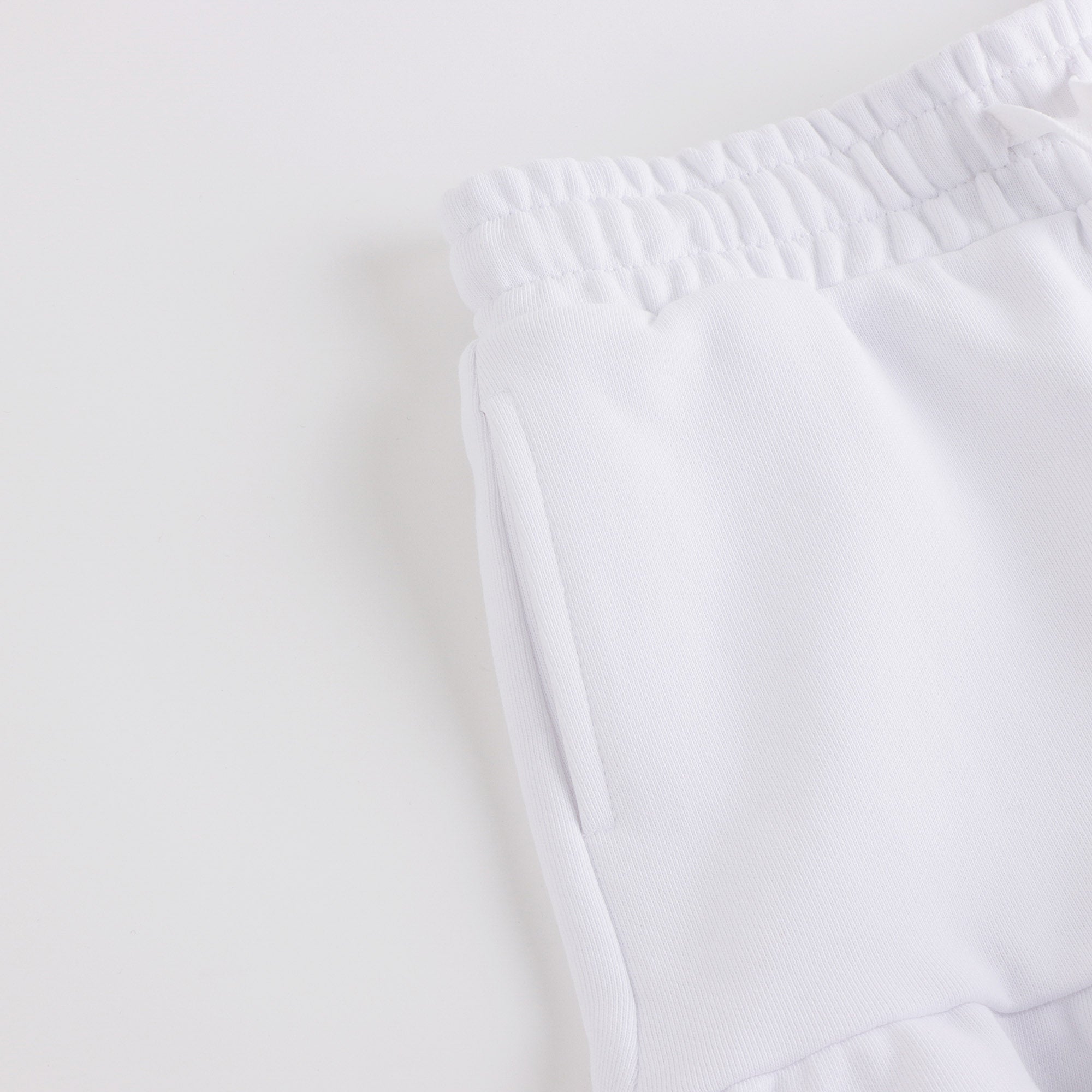 Girls White Cotton Shorts