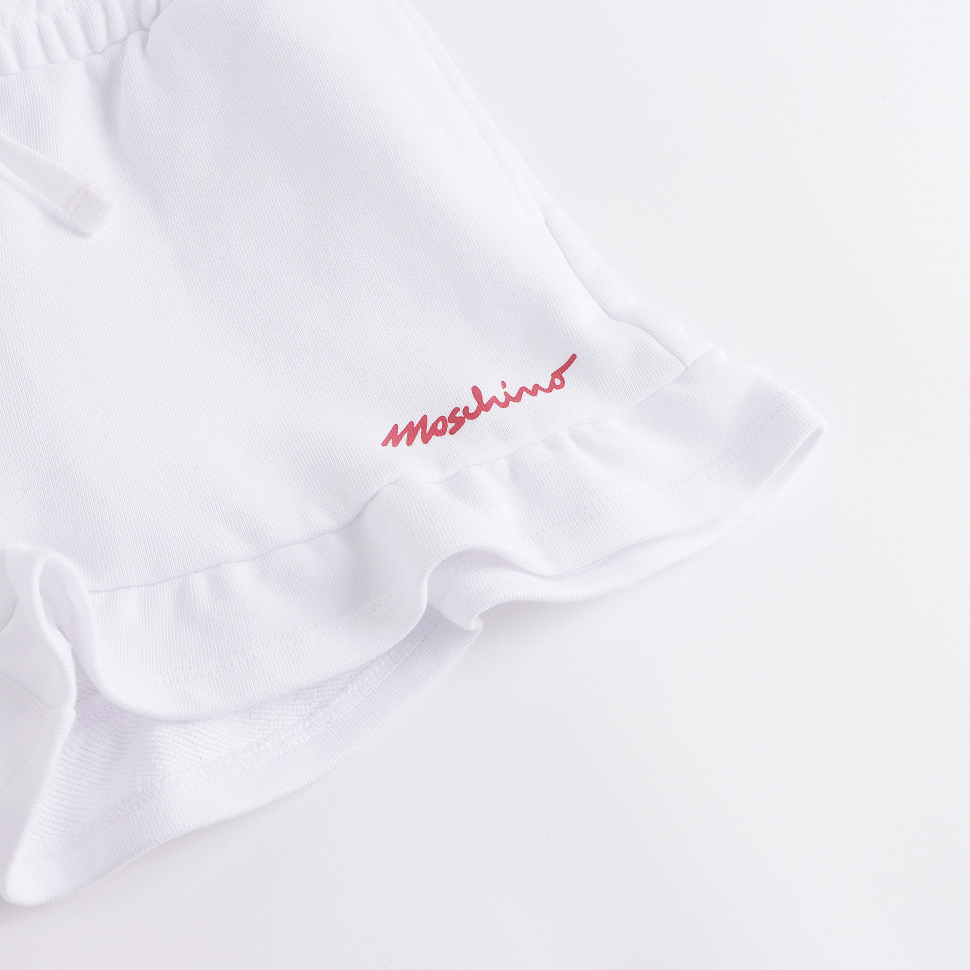 Girls White Cotton Shorts