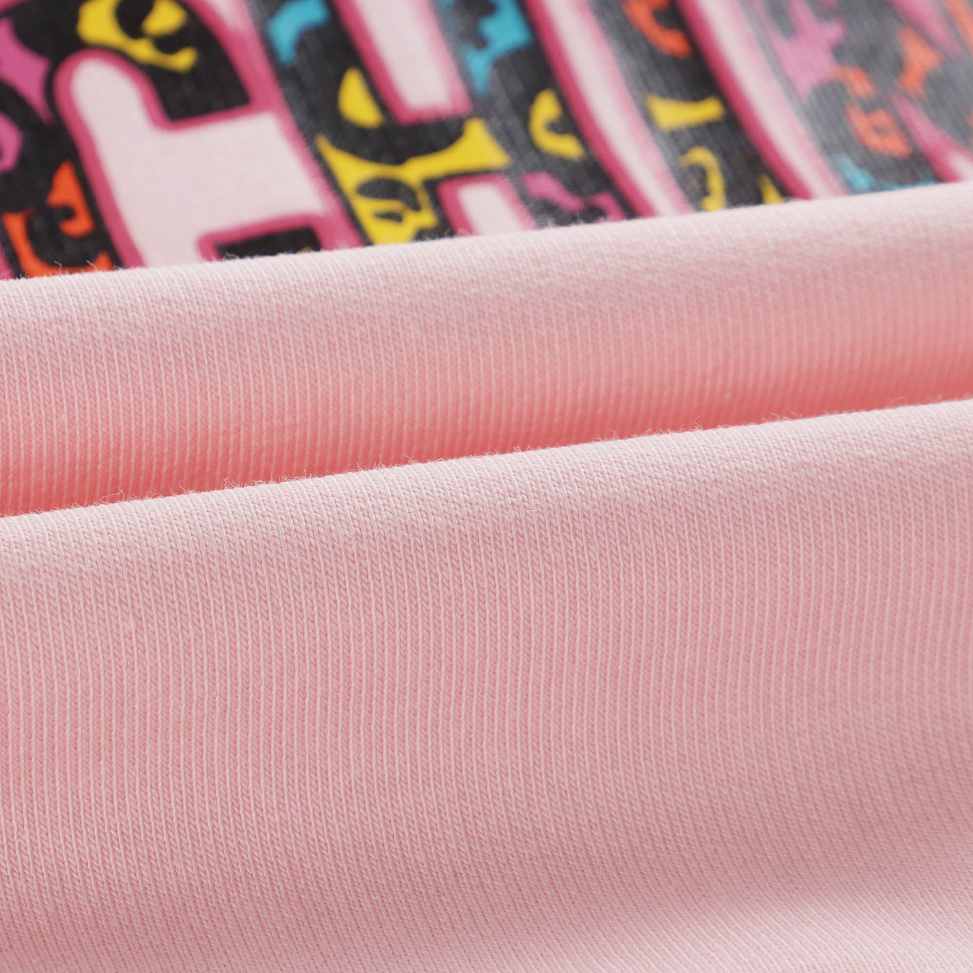 Girls Pink Logo Cotton Sweatshirt