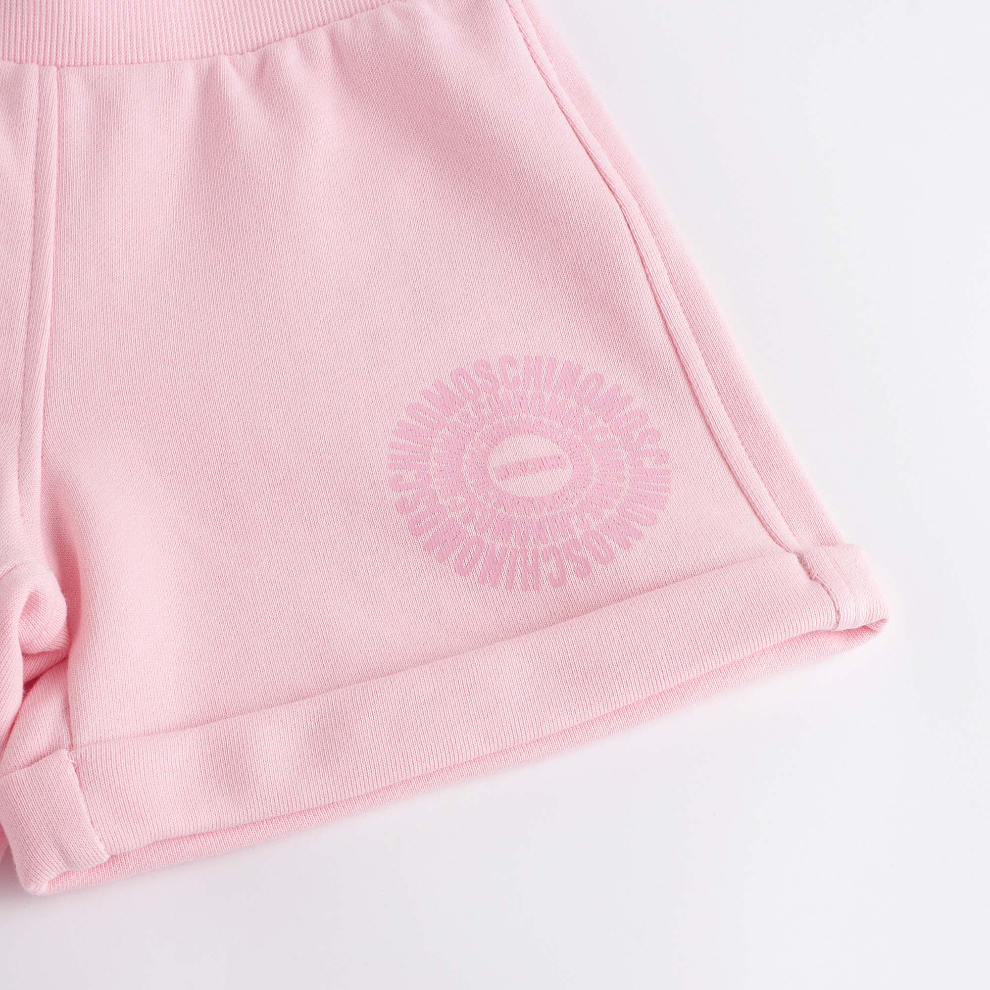 Girls Light Pink Cotton Shorts