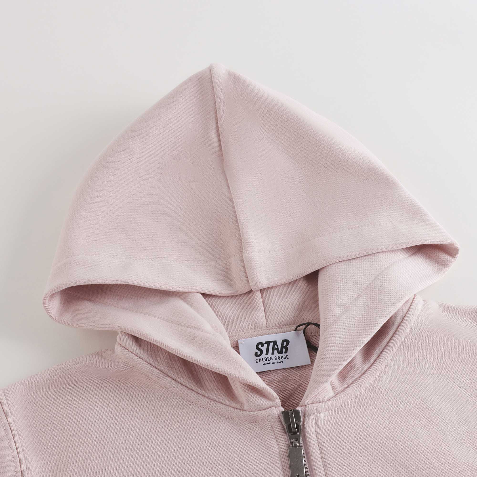 Girls Pink Cotton Zip-Up Top