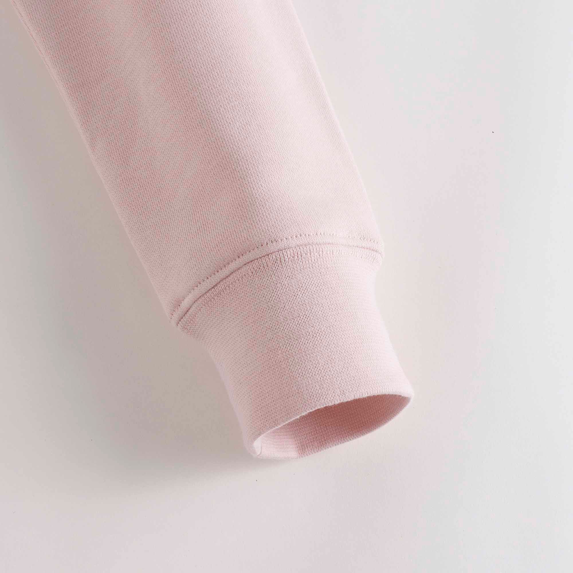Girls Pink Cotton Zip-Up Top