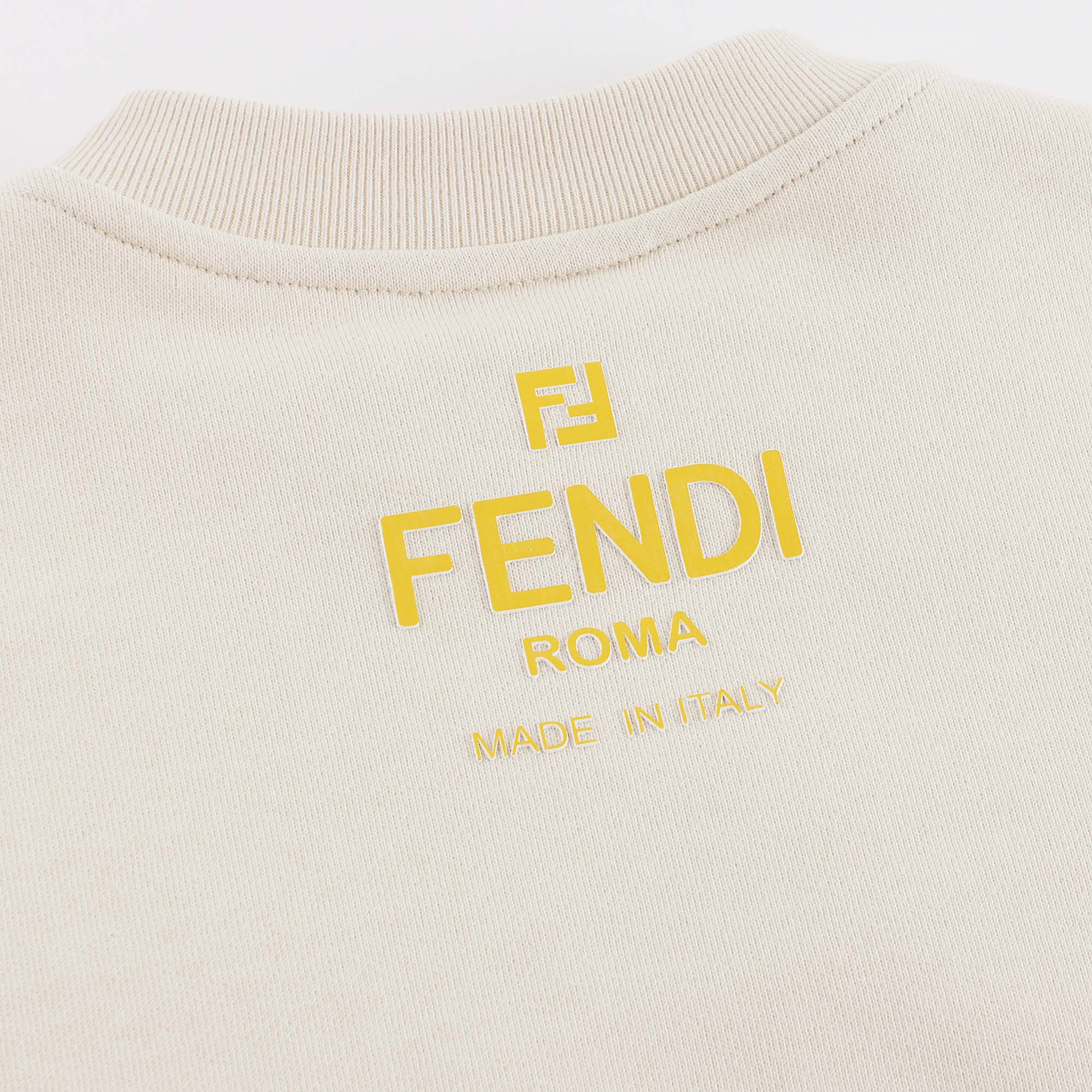 Girls White Printed Cotton Sweatshirt
