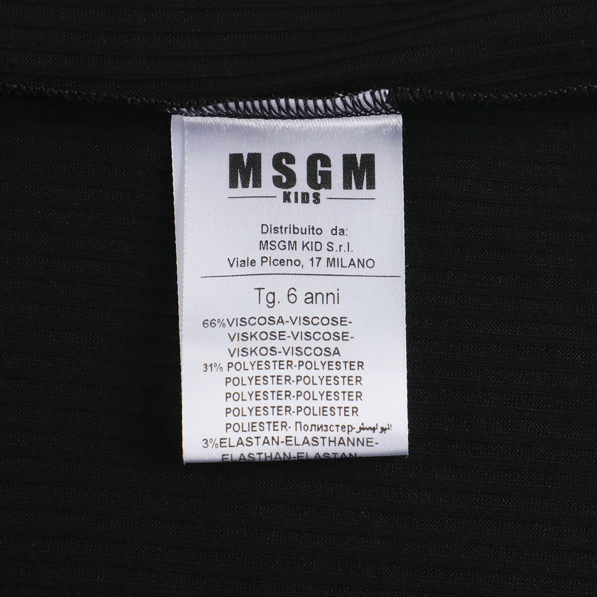 Girls Black Logo Strap Vest