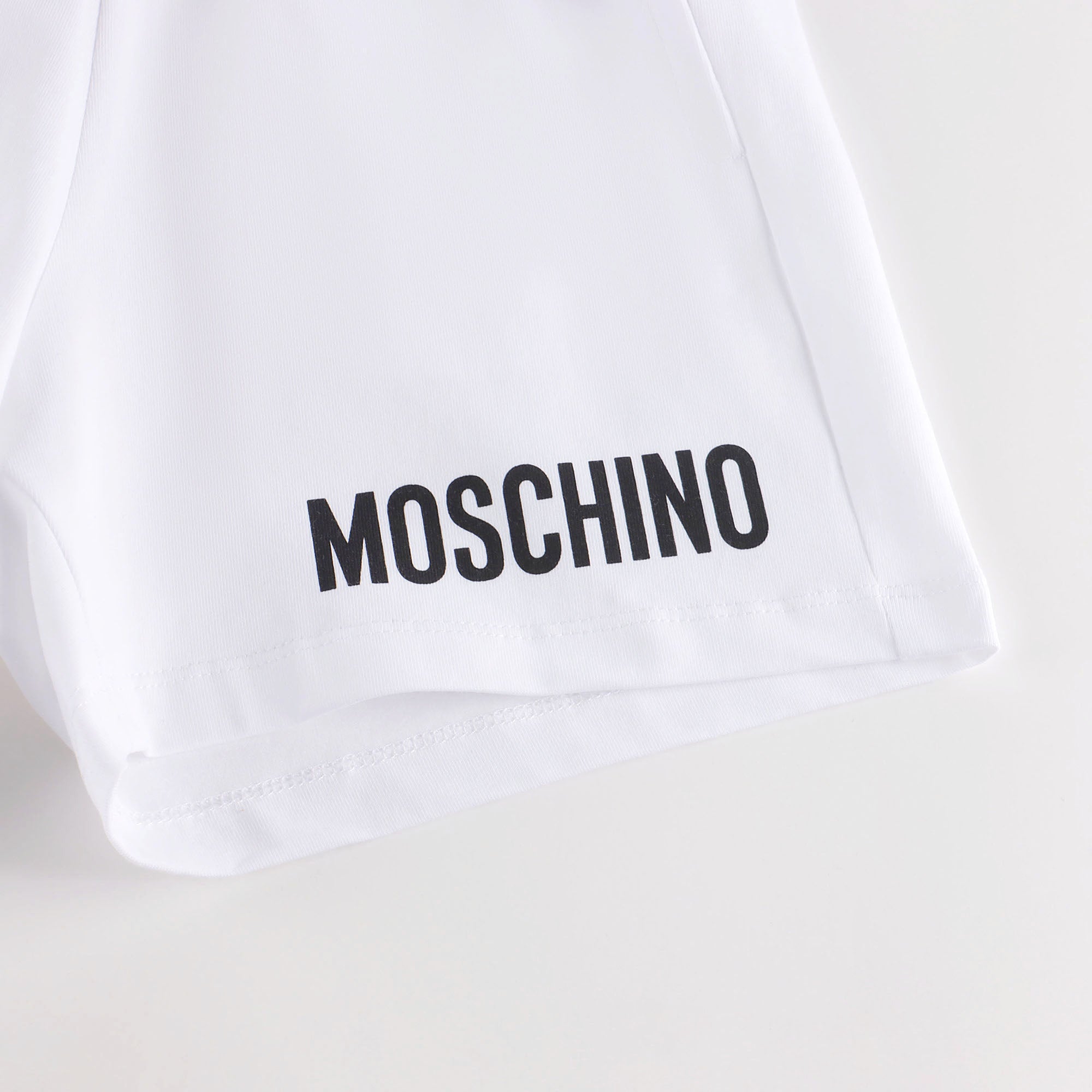 Boys White Cotton Shorts