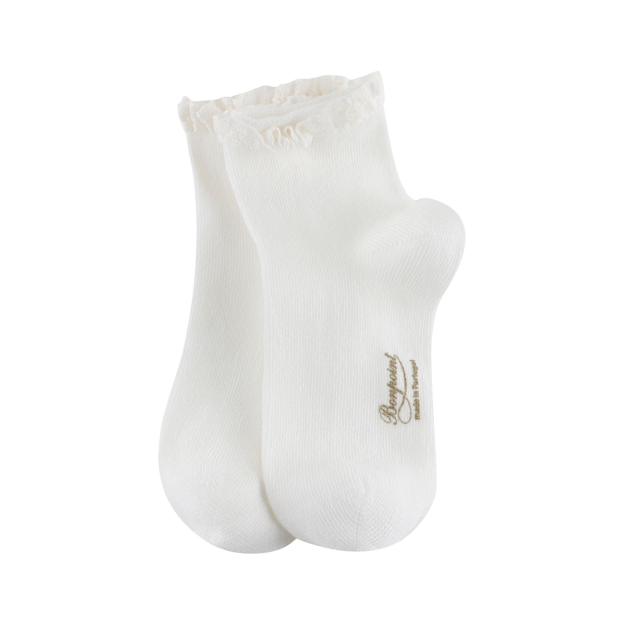 Girls White Cotton Socks