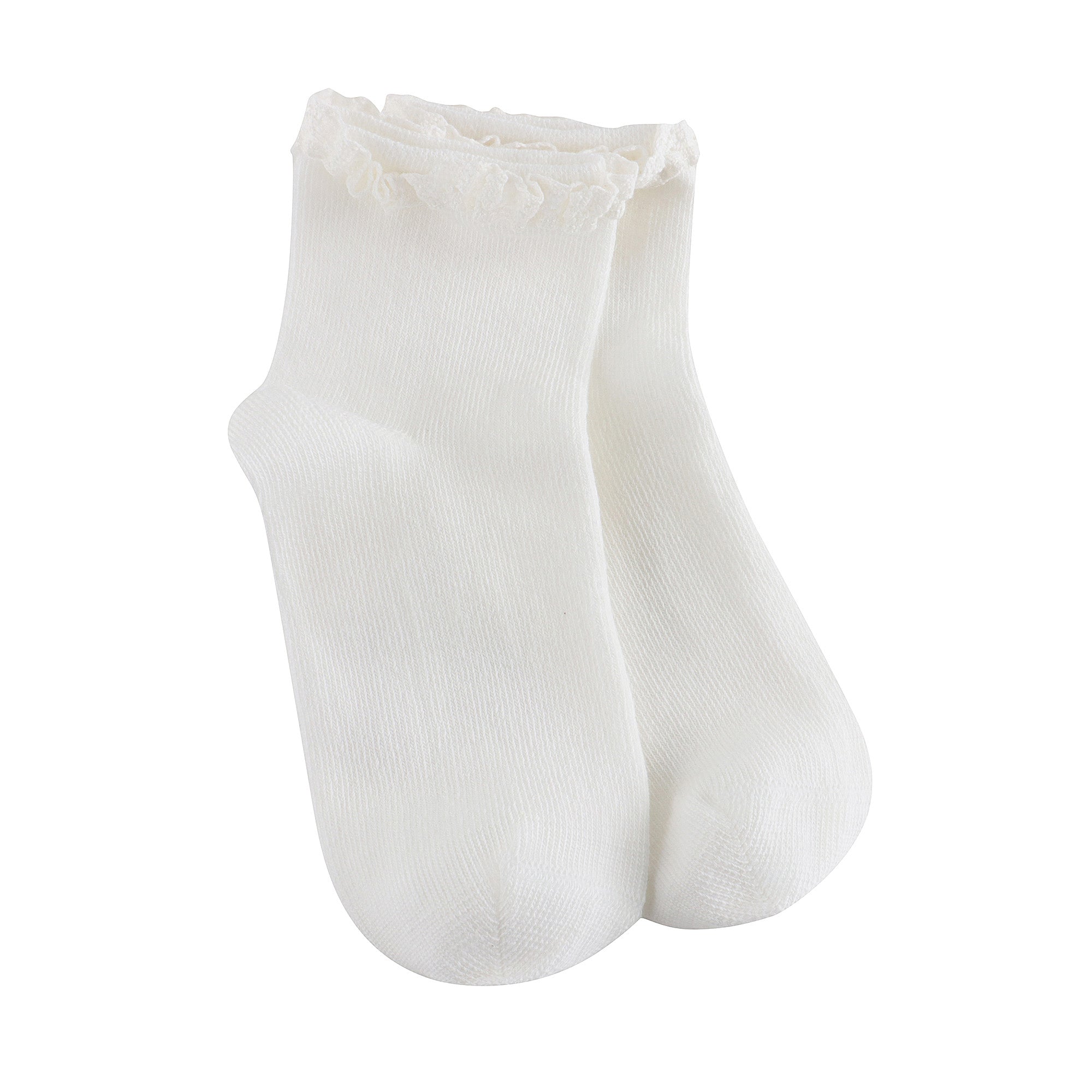 Girls White Cotton Socks