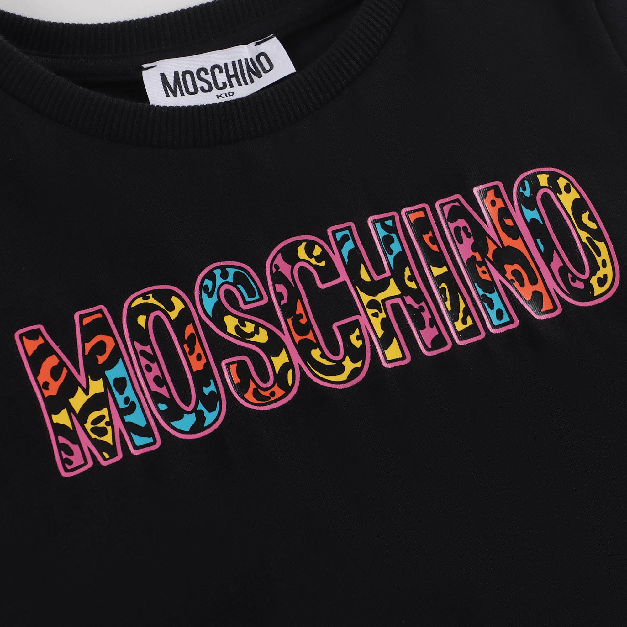 Girls Black Logo Cotton T-Shirt