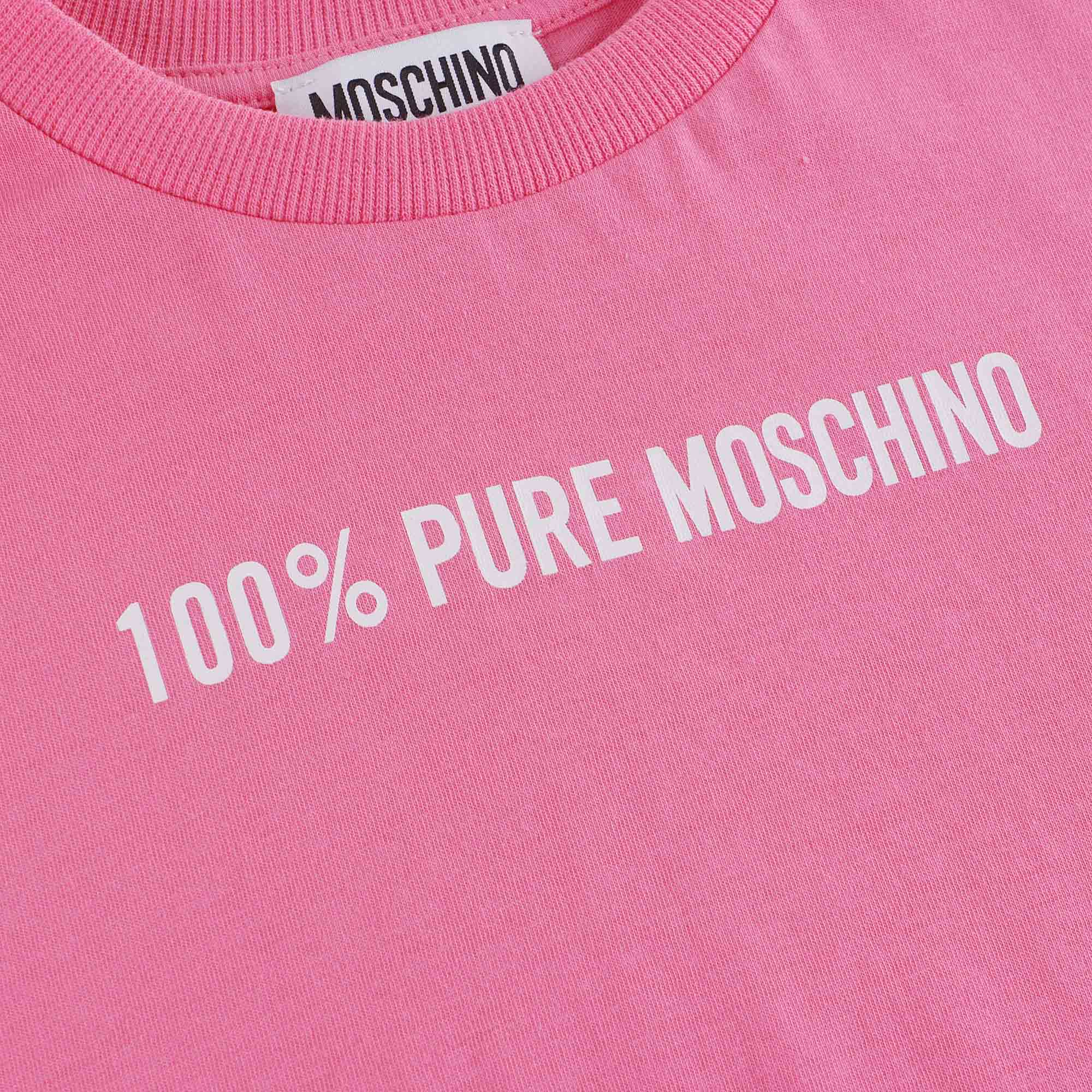 Boys & Girls Pink Logo Cotton T-Shirt