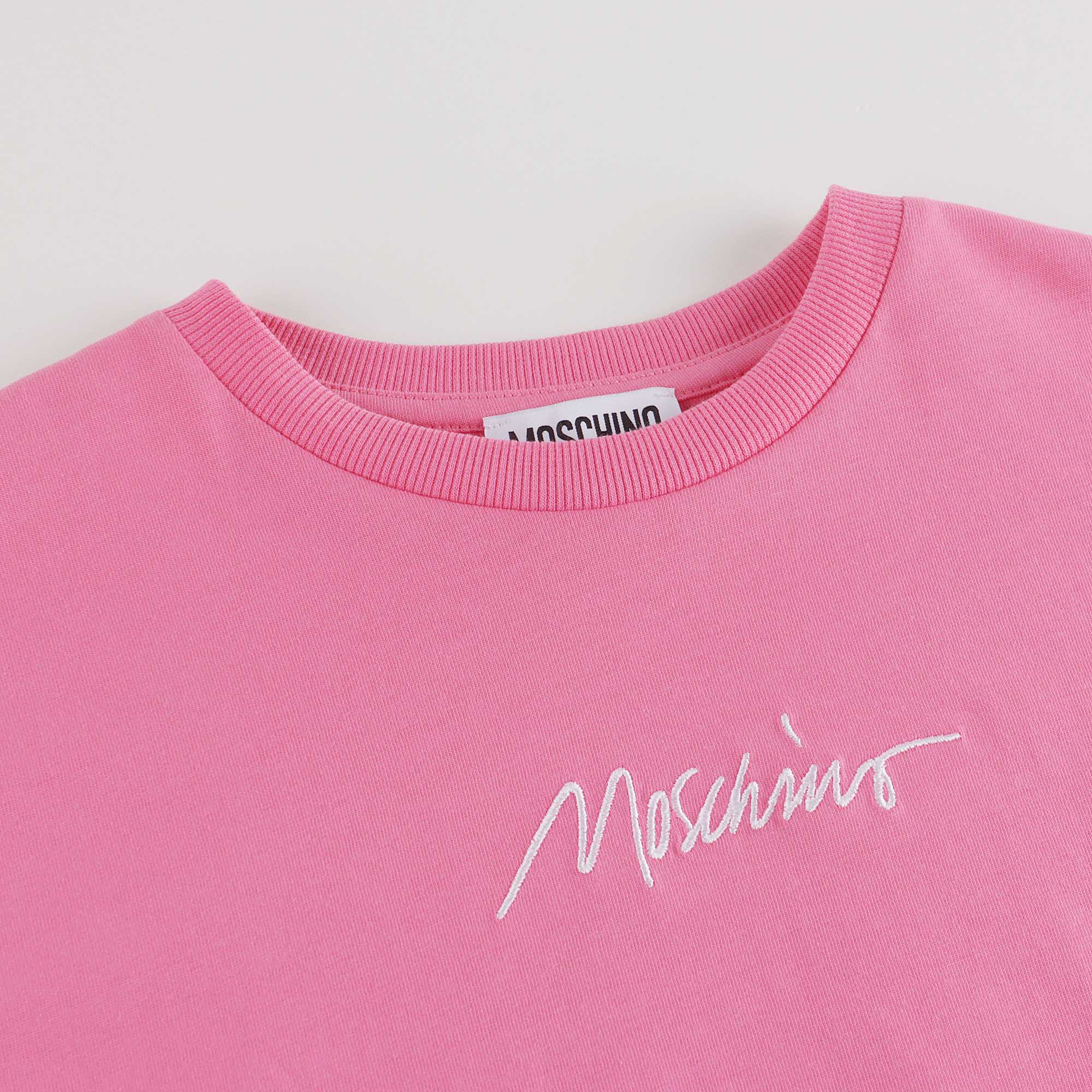 Boys & Girls Pink Cotton T-Shirt