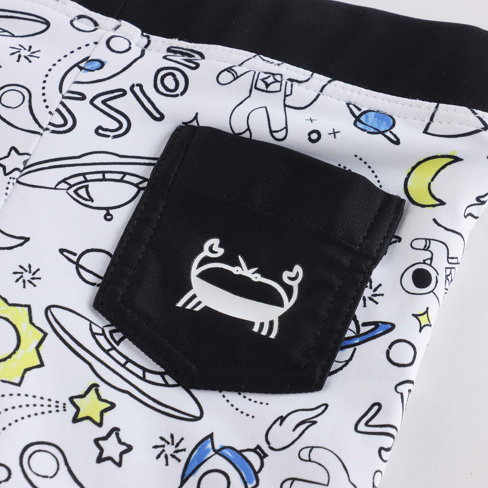 Boys White Anti-UV Swim Shorts