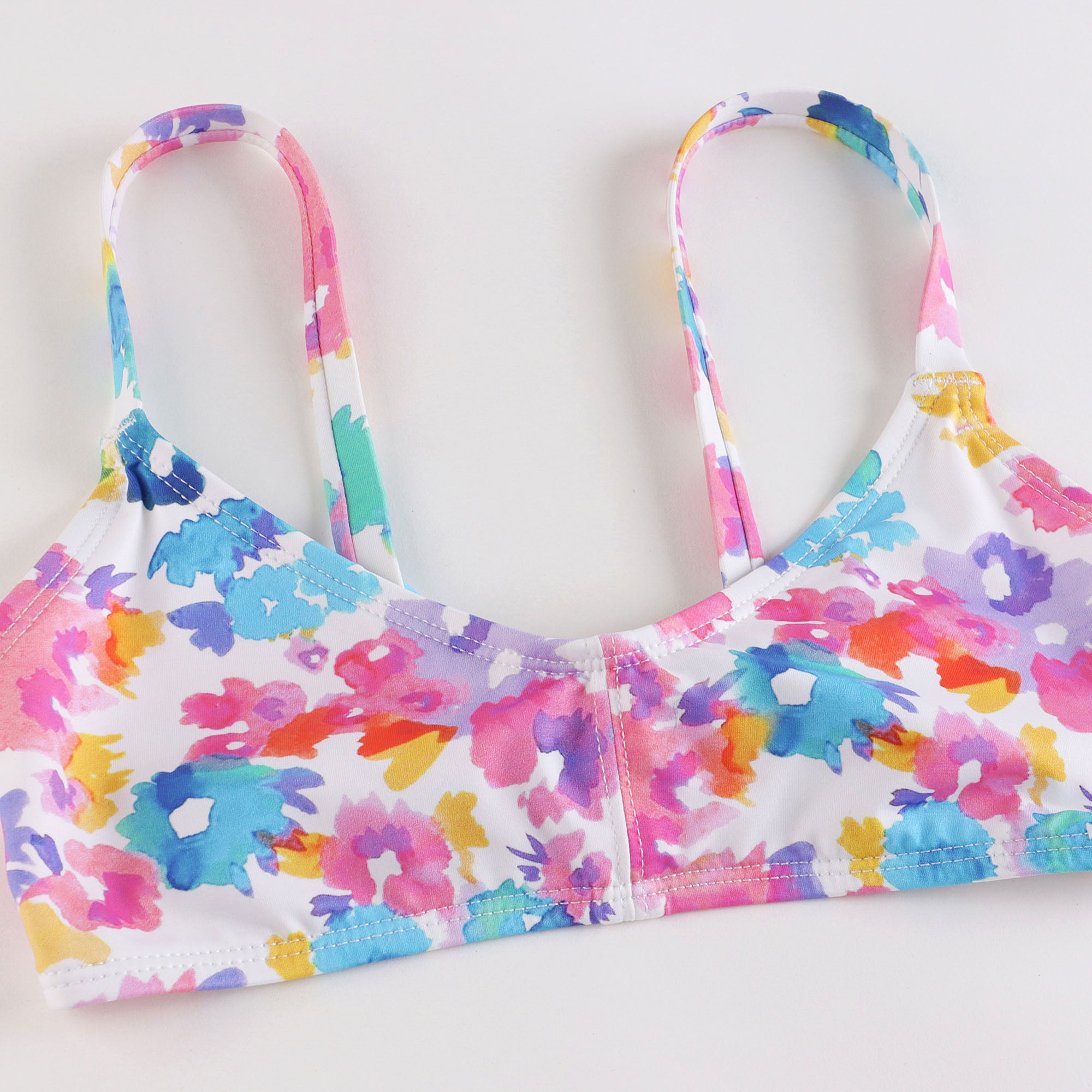 Girls Pink Floral Swimsuit