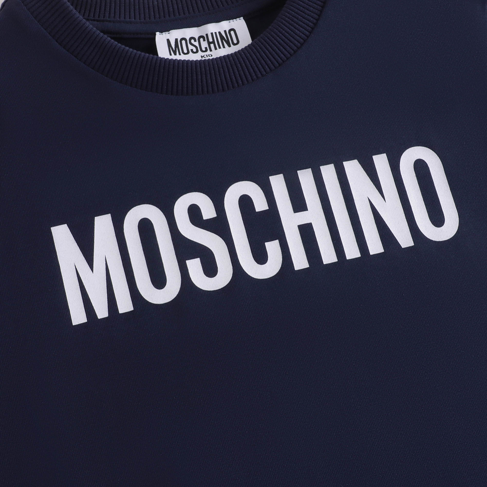 Boys & Girls Navy Logo Cotton T-Shirt