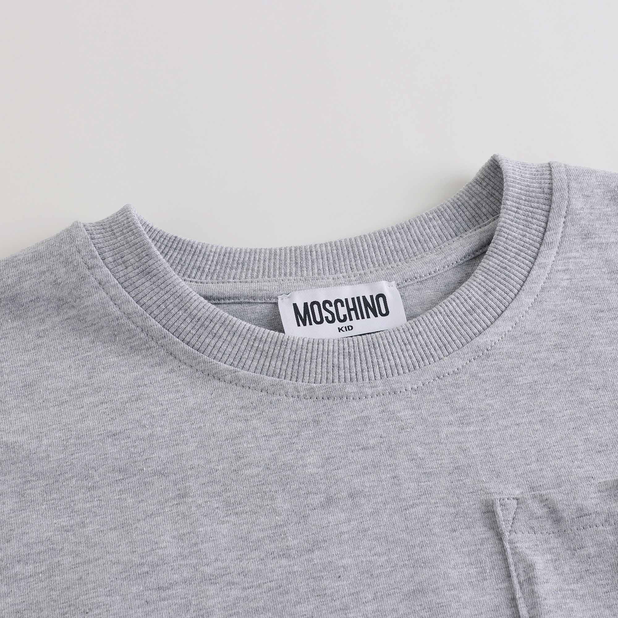 Boys Grey Cotton T-Shirt