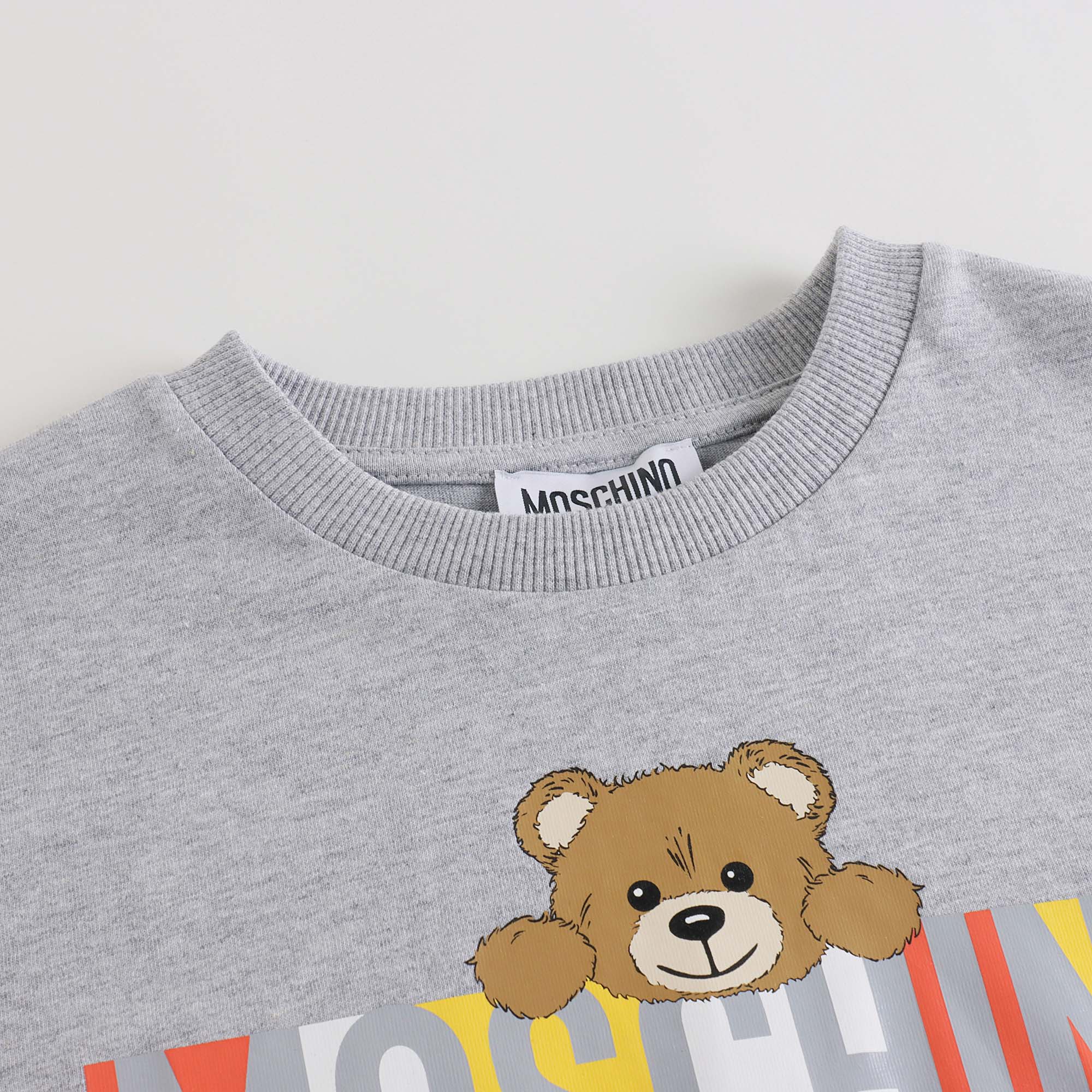 Boys & Girls Grey Logo Cotton T-Shirt