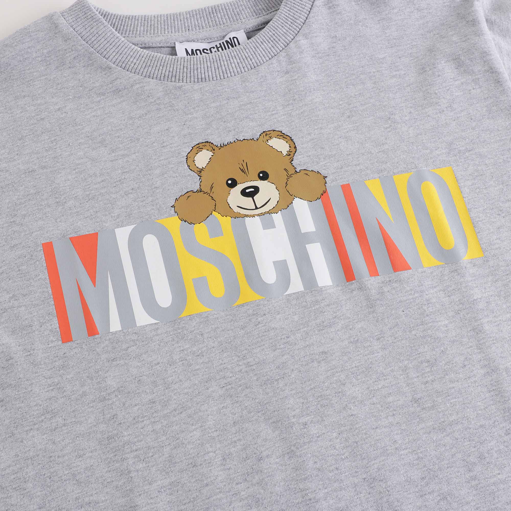Boys & Girls Grey Logo Cotton T-Shirt