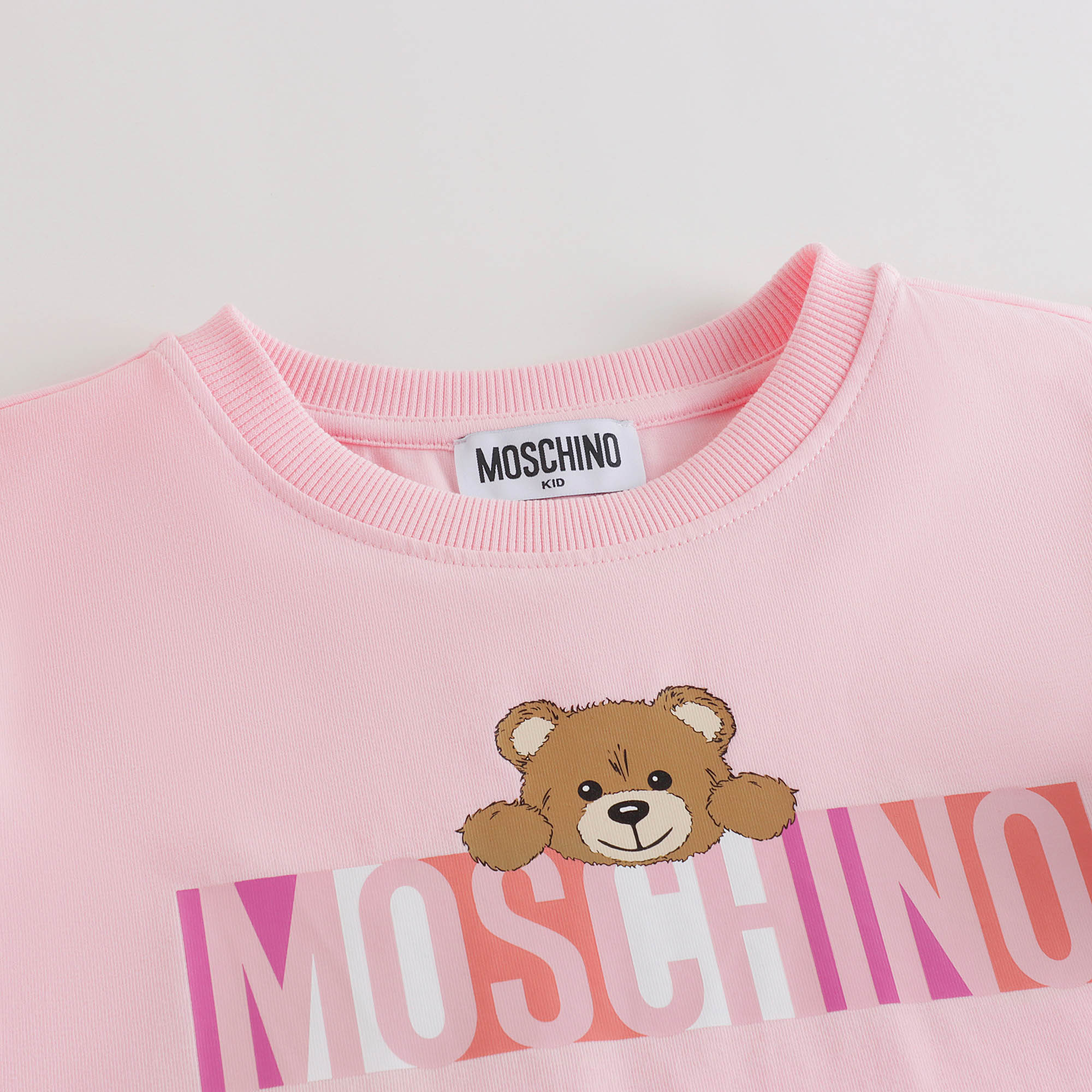 Girls Pink Logo Cotton Dress