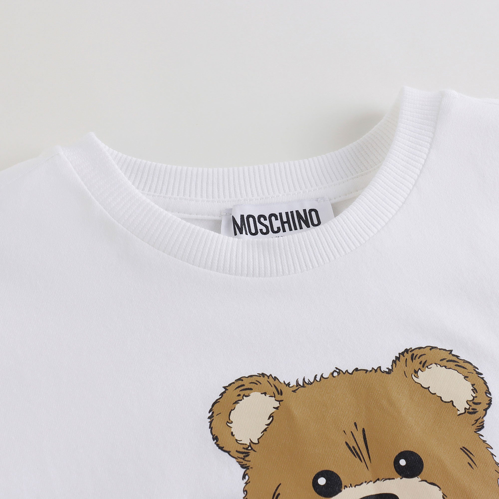 Boys & Girls White Printed Cotton T-Shirt