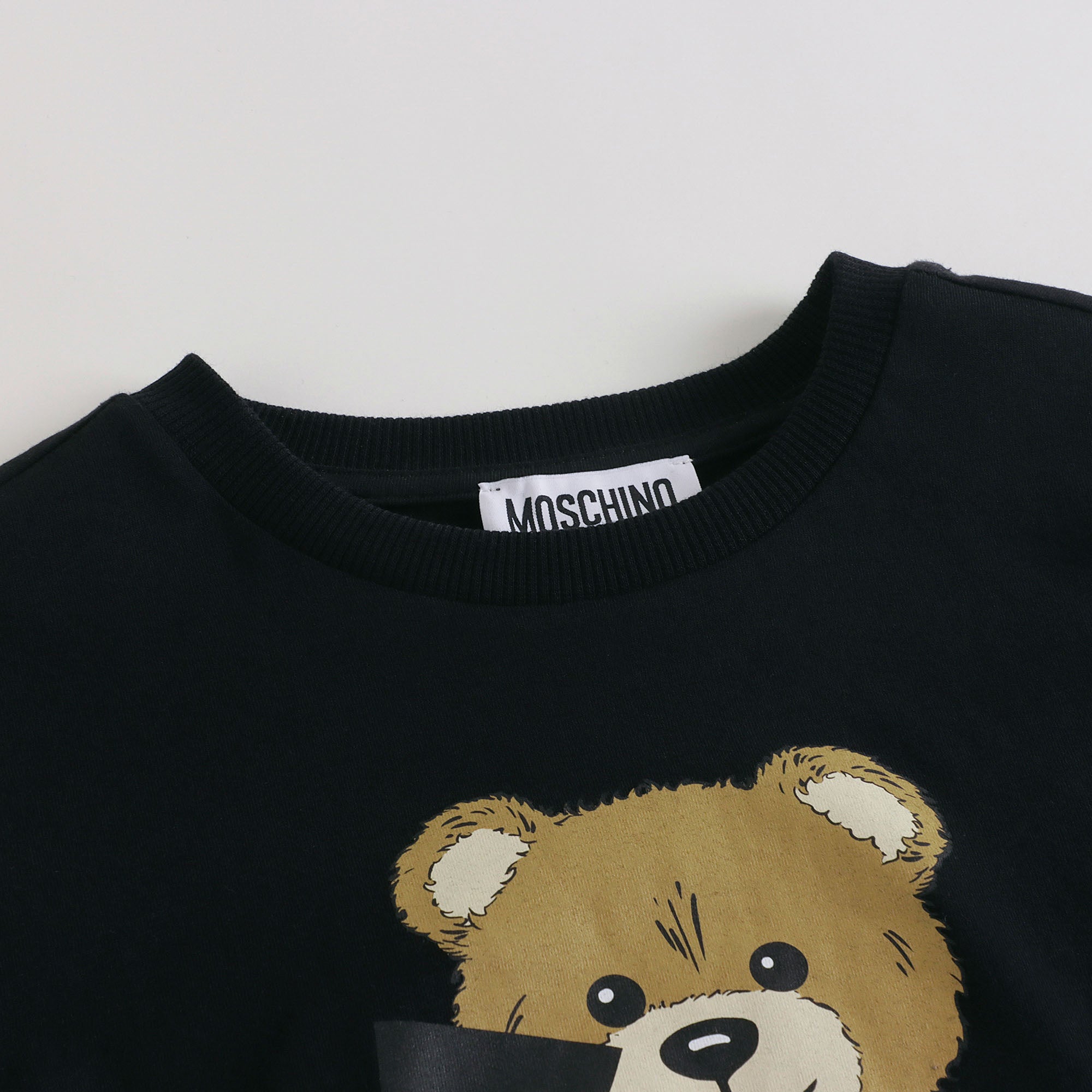 Boys & Girls Black Printed Cotton T-Shirt