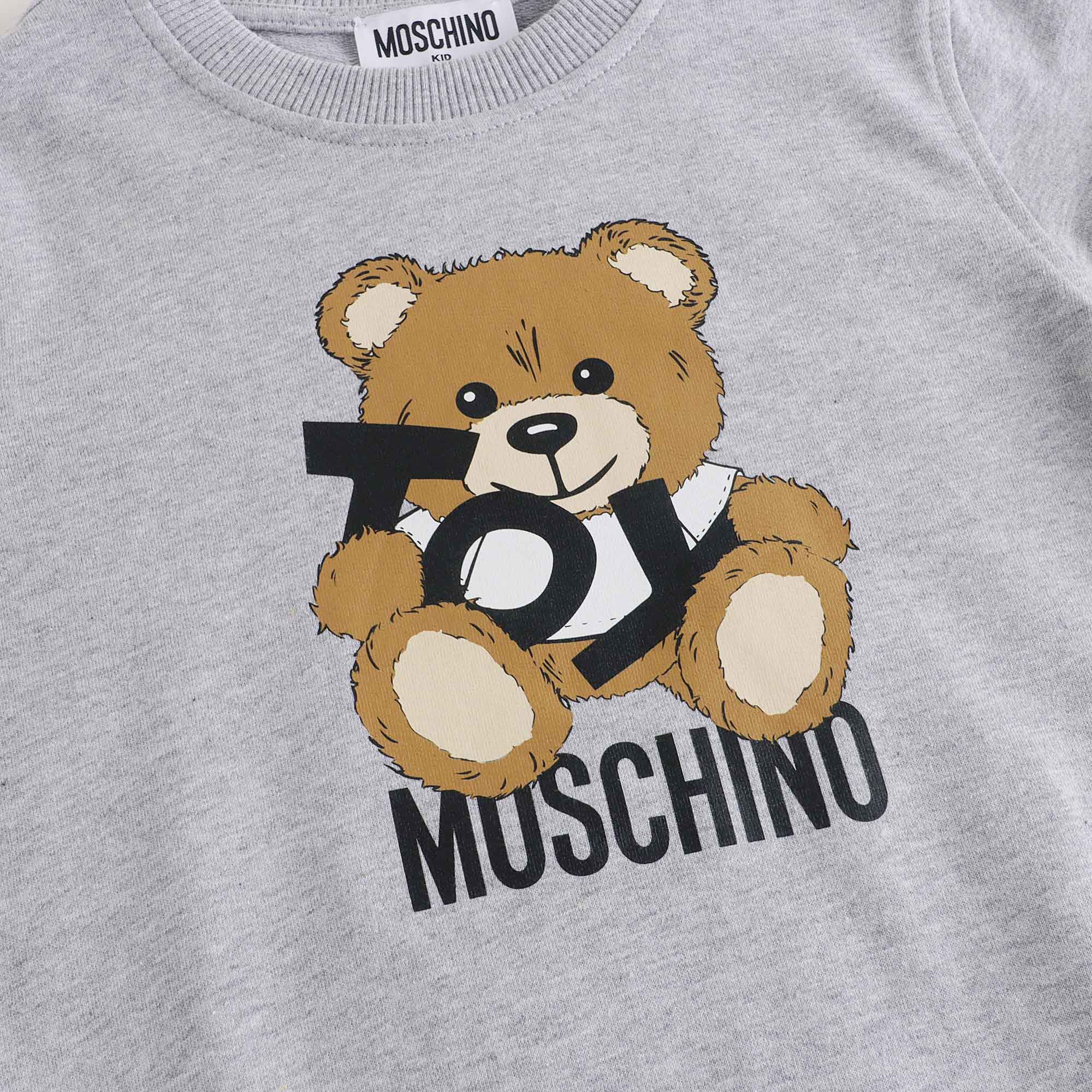 Boys & Girls Grey Printed Cotton Sweatshirt