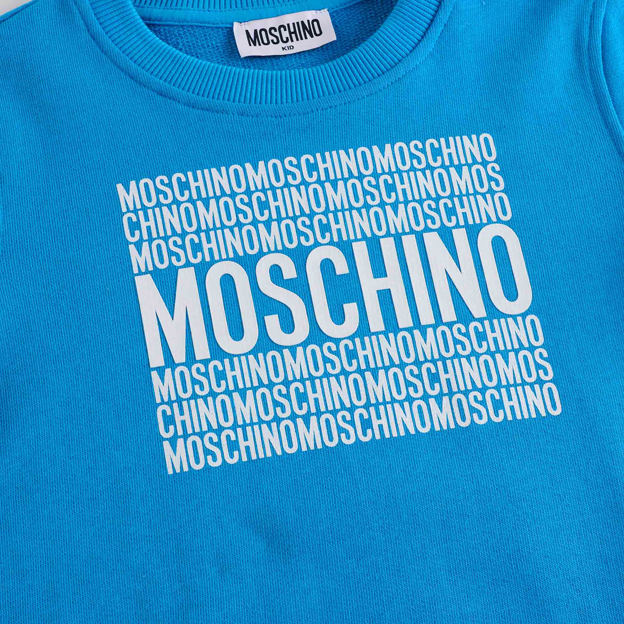 Boys & Girls Blue Logo Cotton Sweatshirt