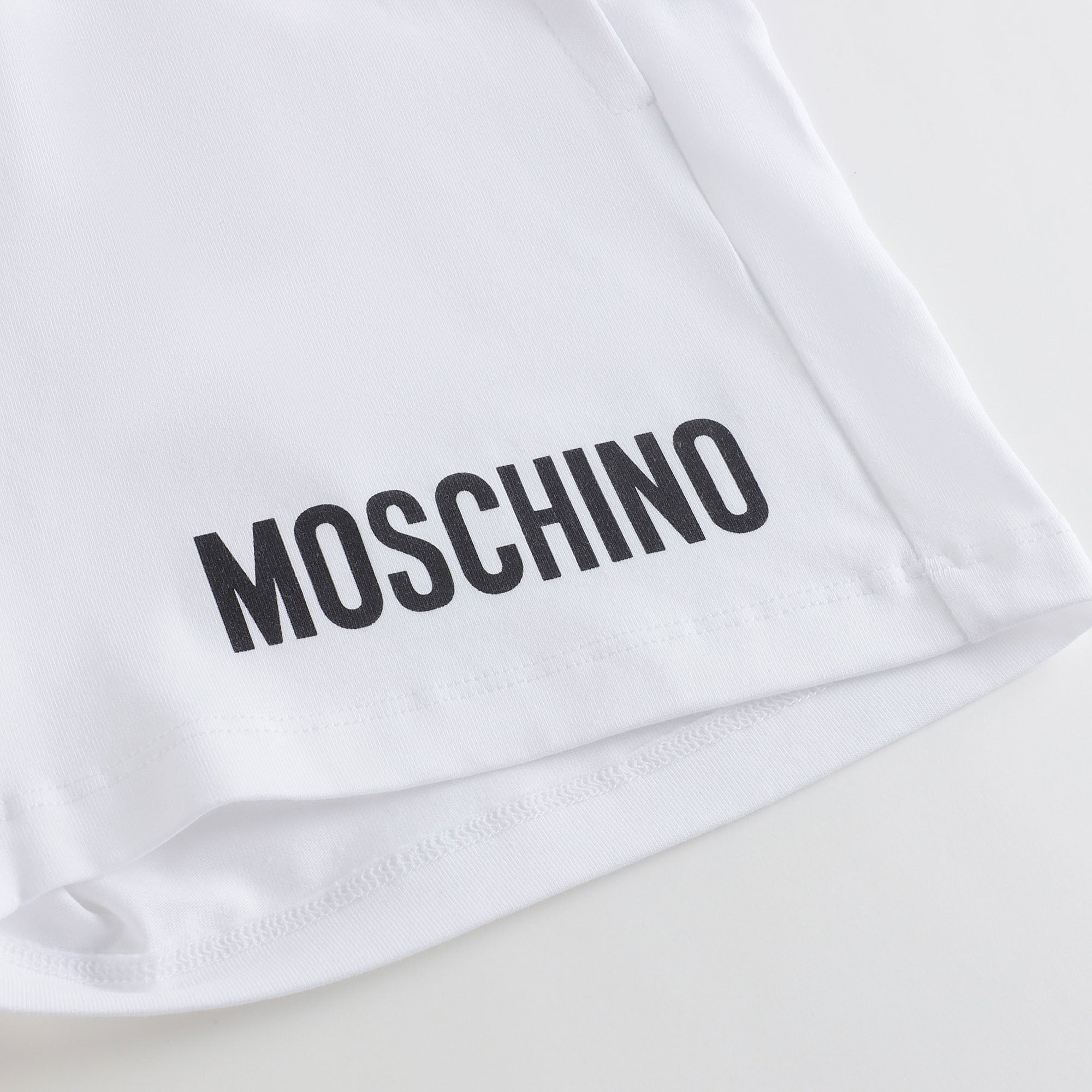 Boys White Logo Cotton Shorts