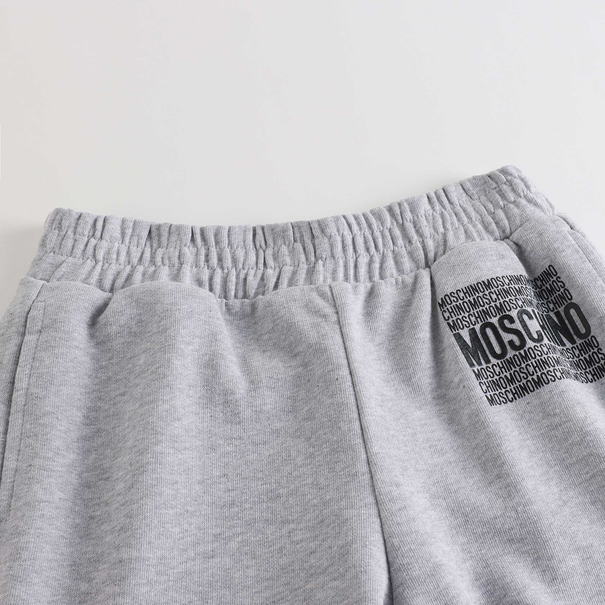 Boys Grey Cotton Shorts