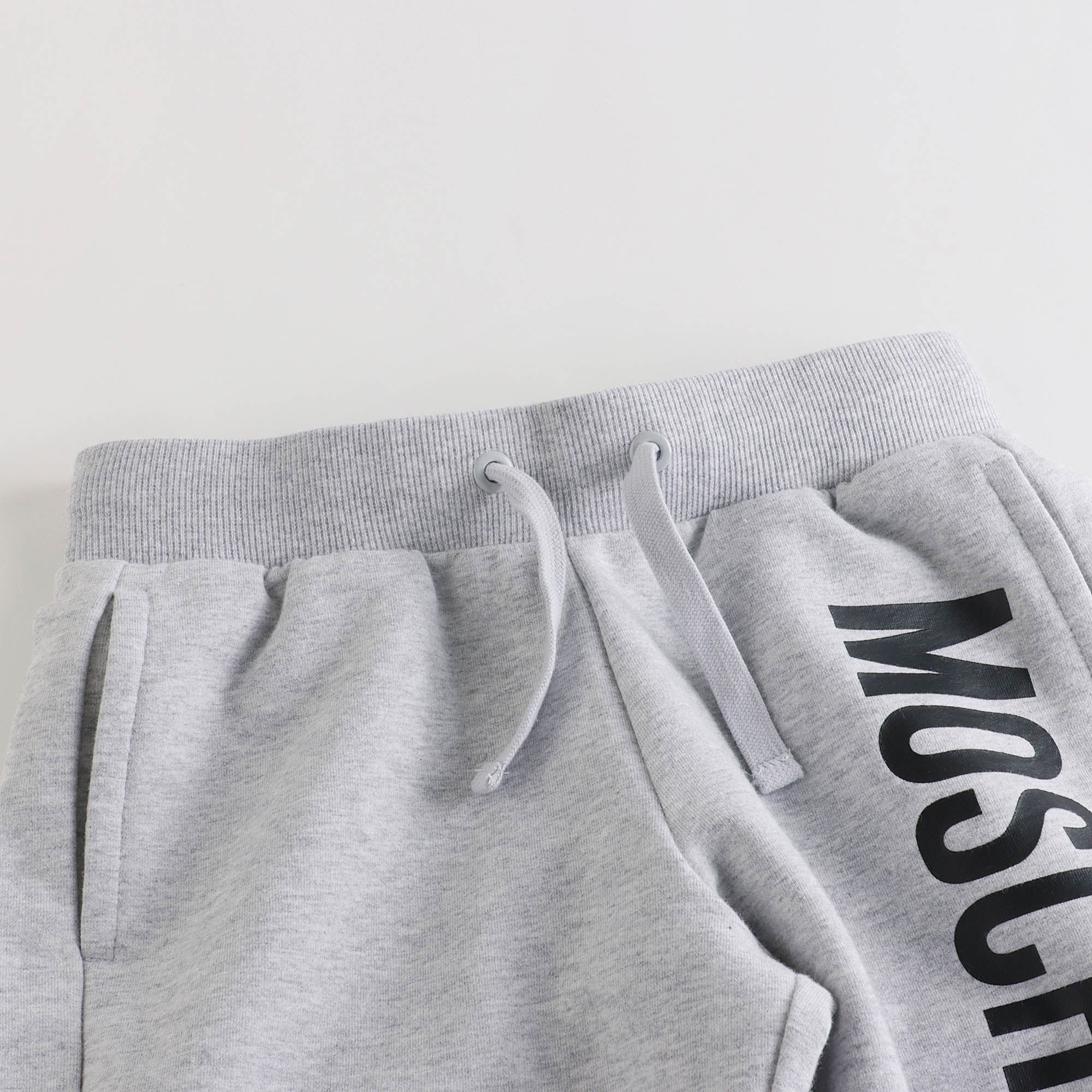 Boys Grey Logo Cotton Shorts