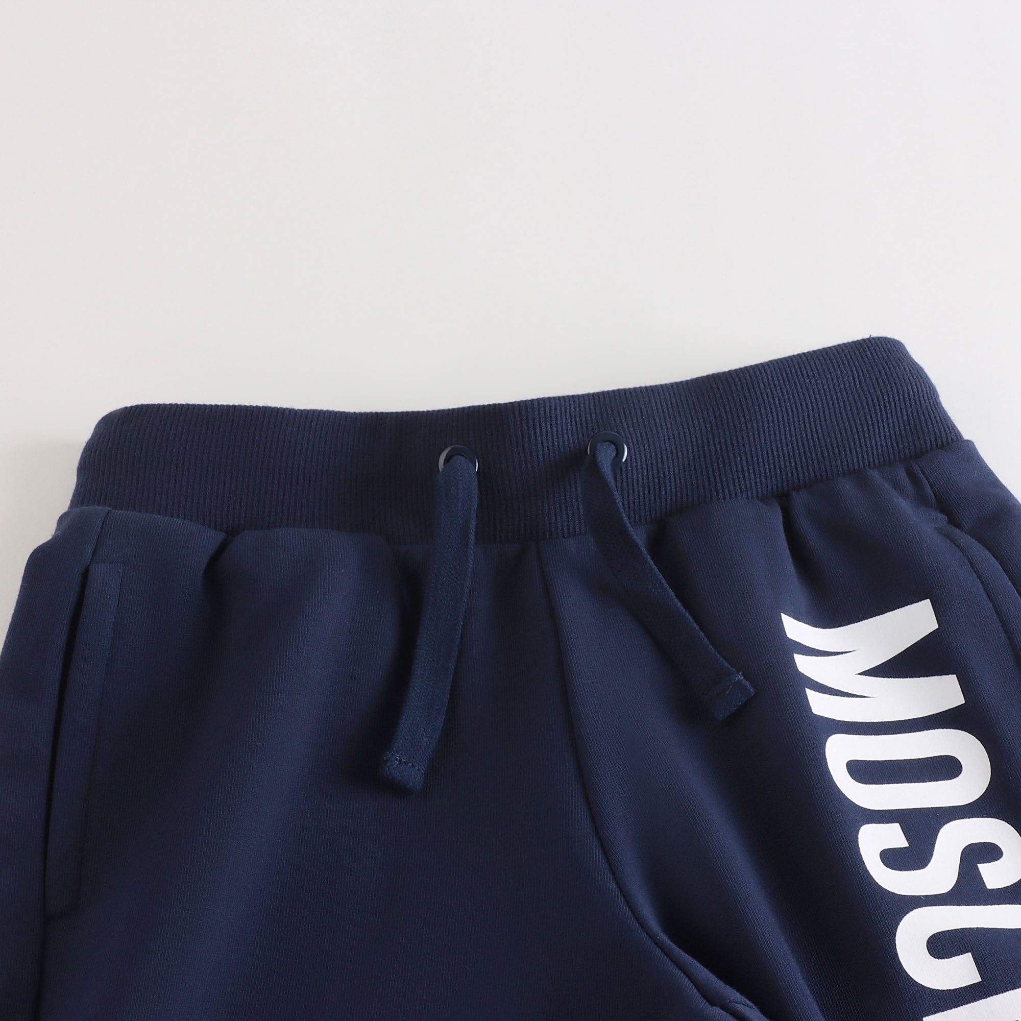 Boys Navy Logo Cotton Shorts