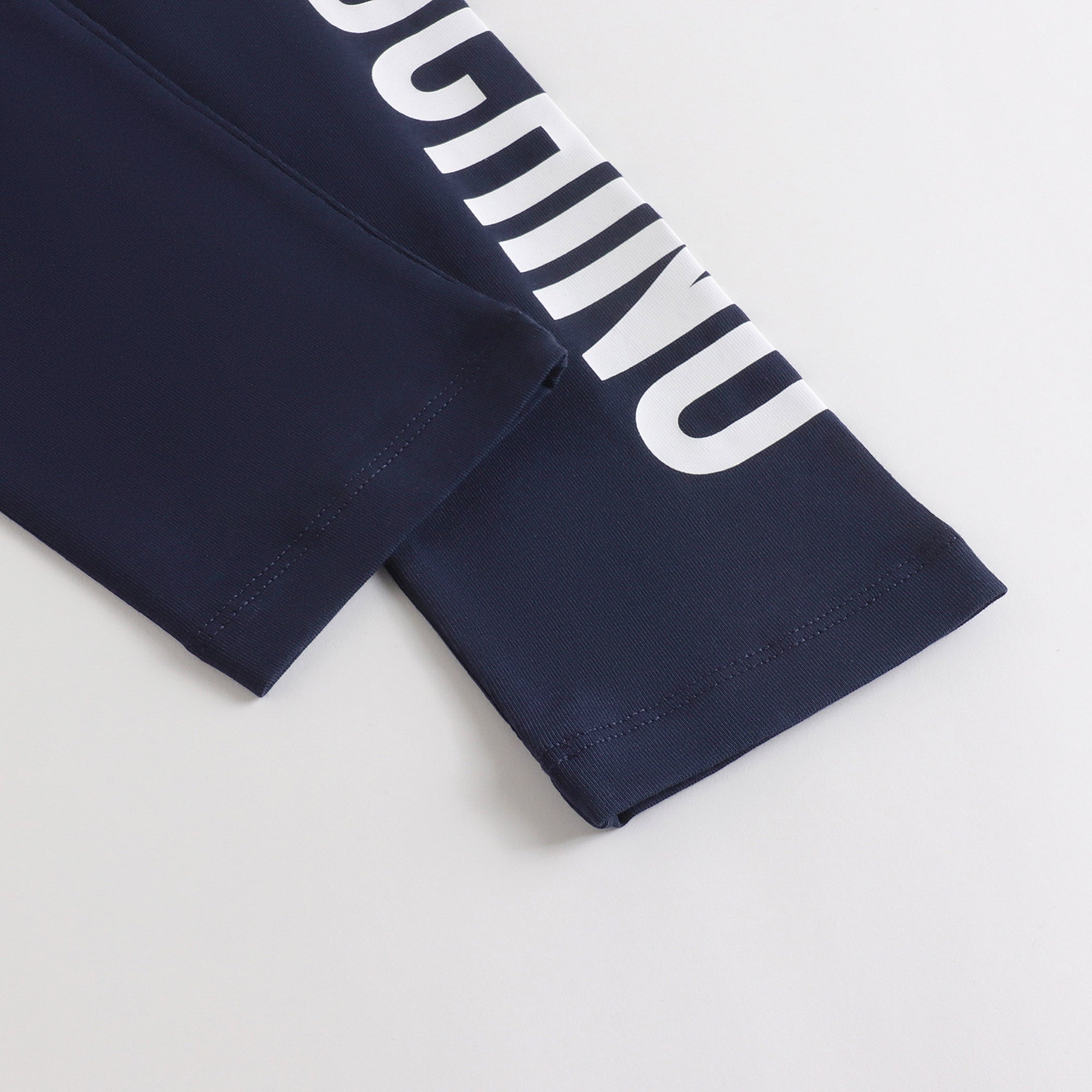 Girls Navy Logo Cotton Leggings