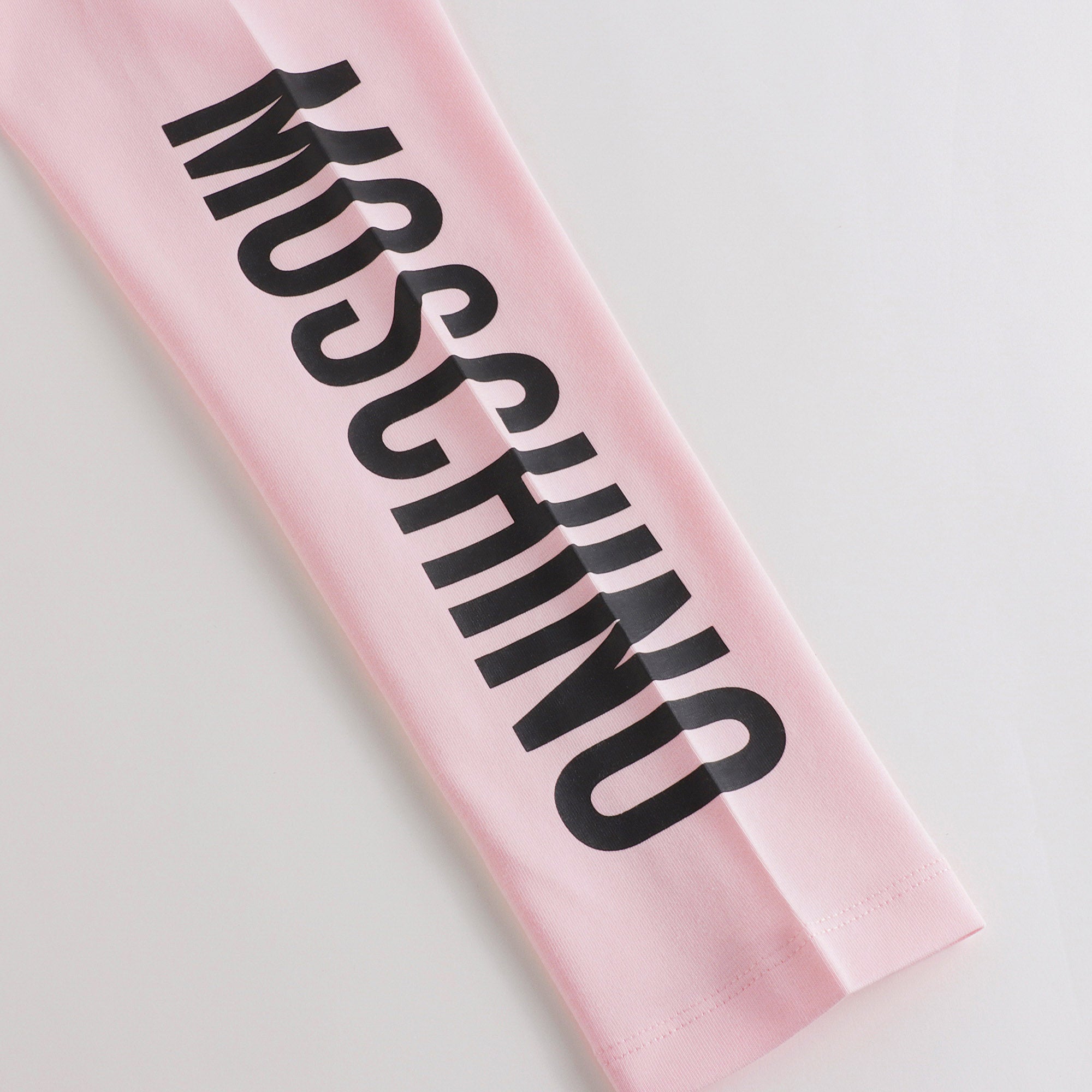 Girls Pink Logo Cotton Leggings