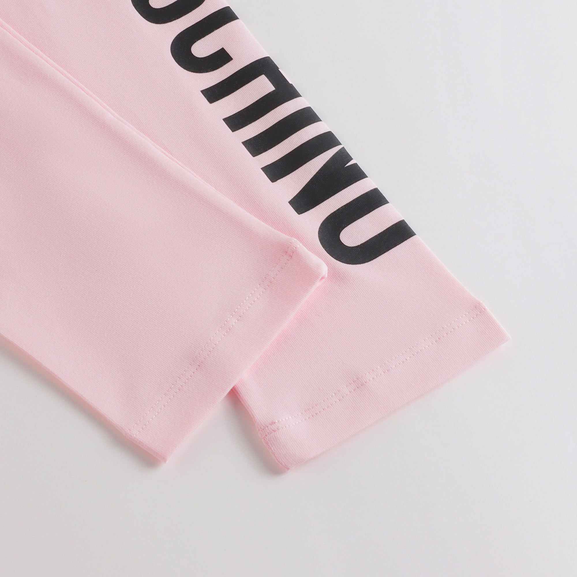 Girls Pink Logo Cotton Leggings