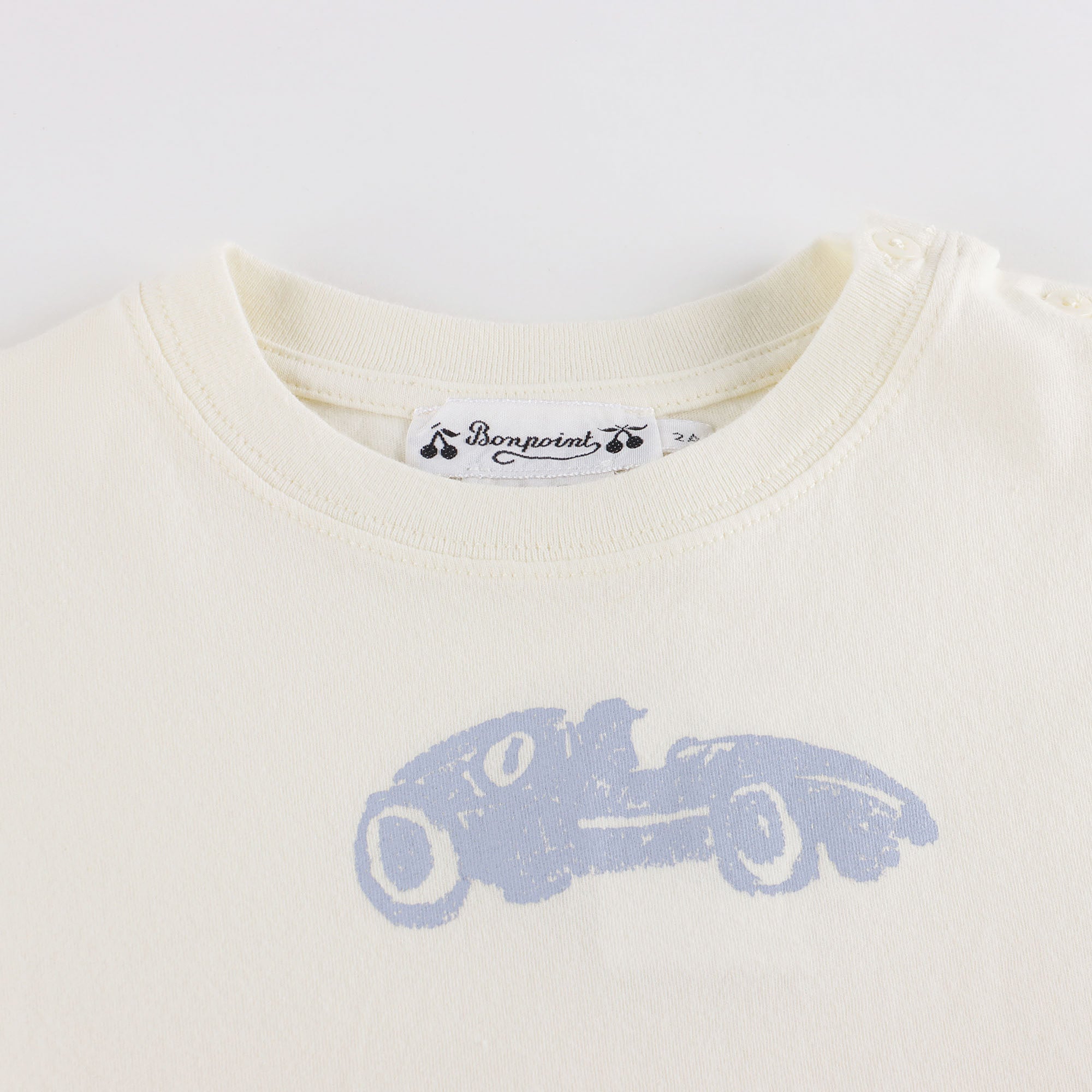 Baby Boys Beige Printed Cotton T-Shirt
