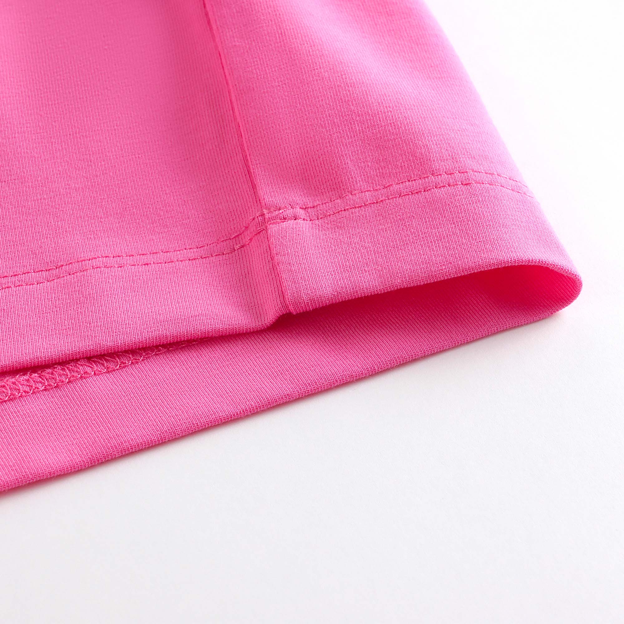 Girls Bright Pink Logo Cotton Dress