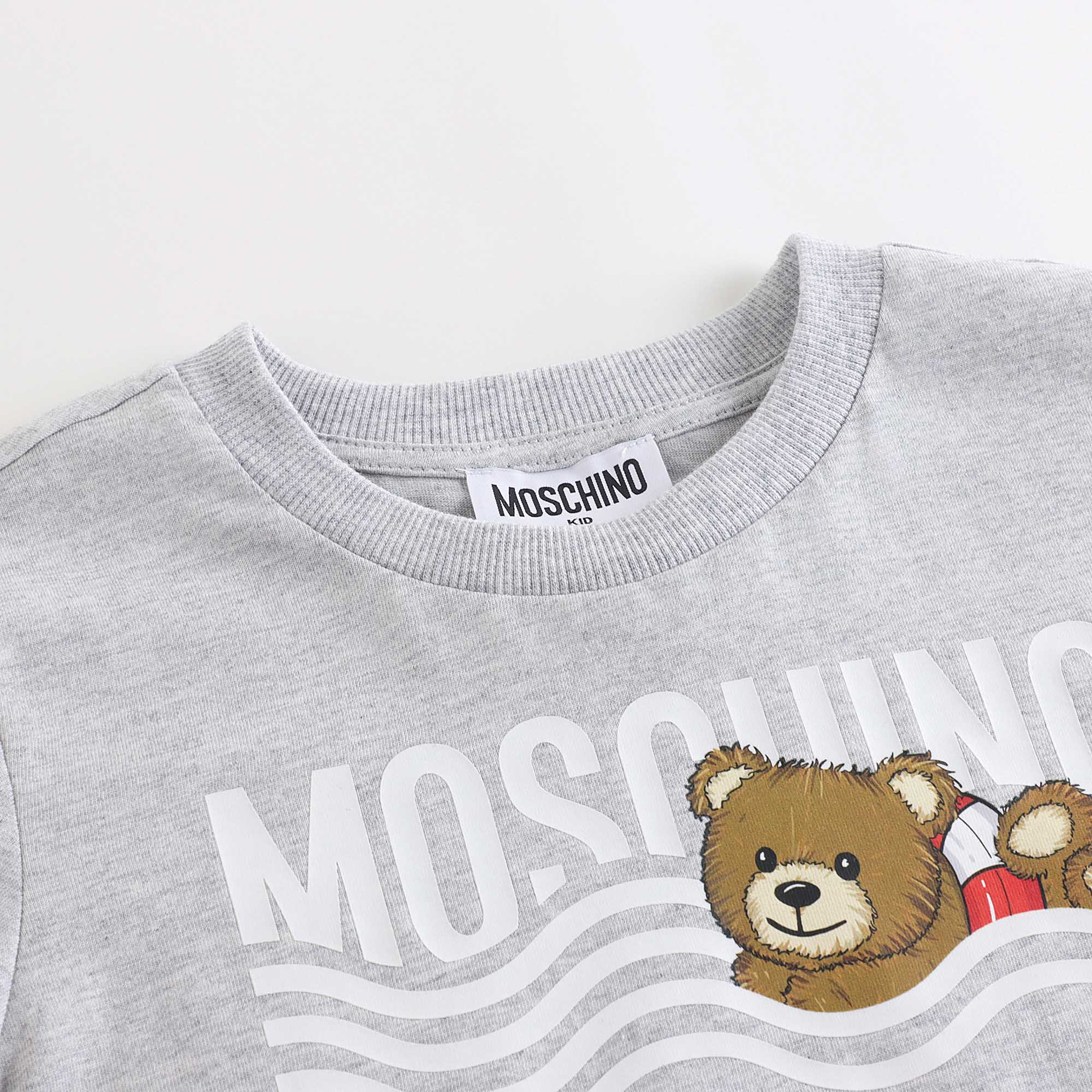 Boys & Girls Grey Logo Cotton T-Shirt