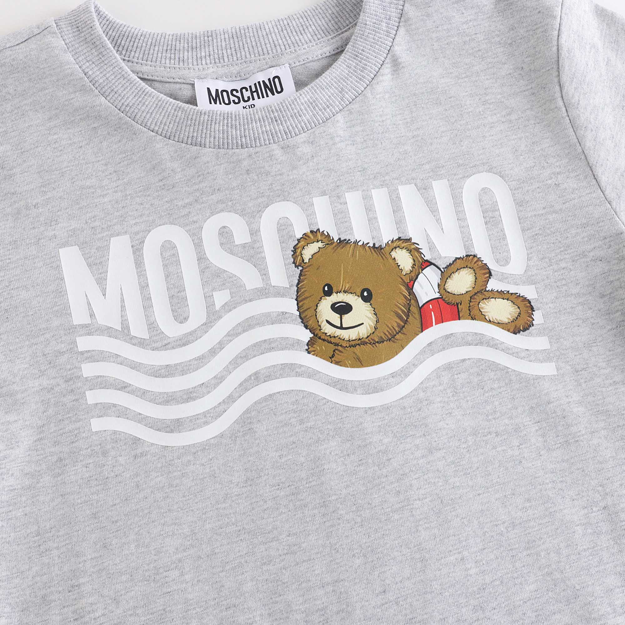Boys & Girls Grey Logo Cotton T-Shirt