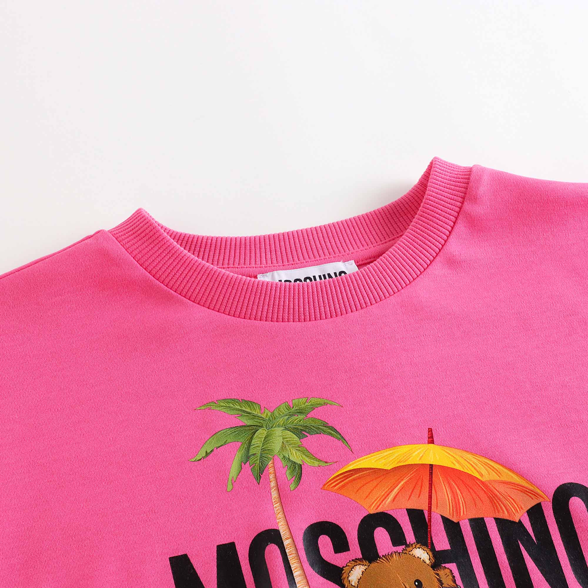 Girls Bright Pink Printed Cotton Dress