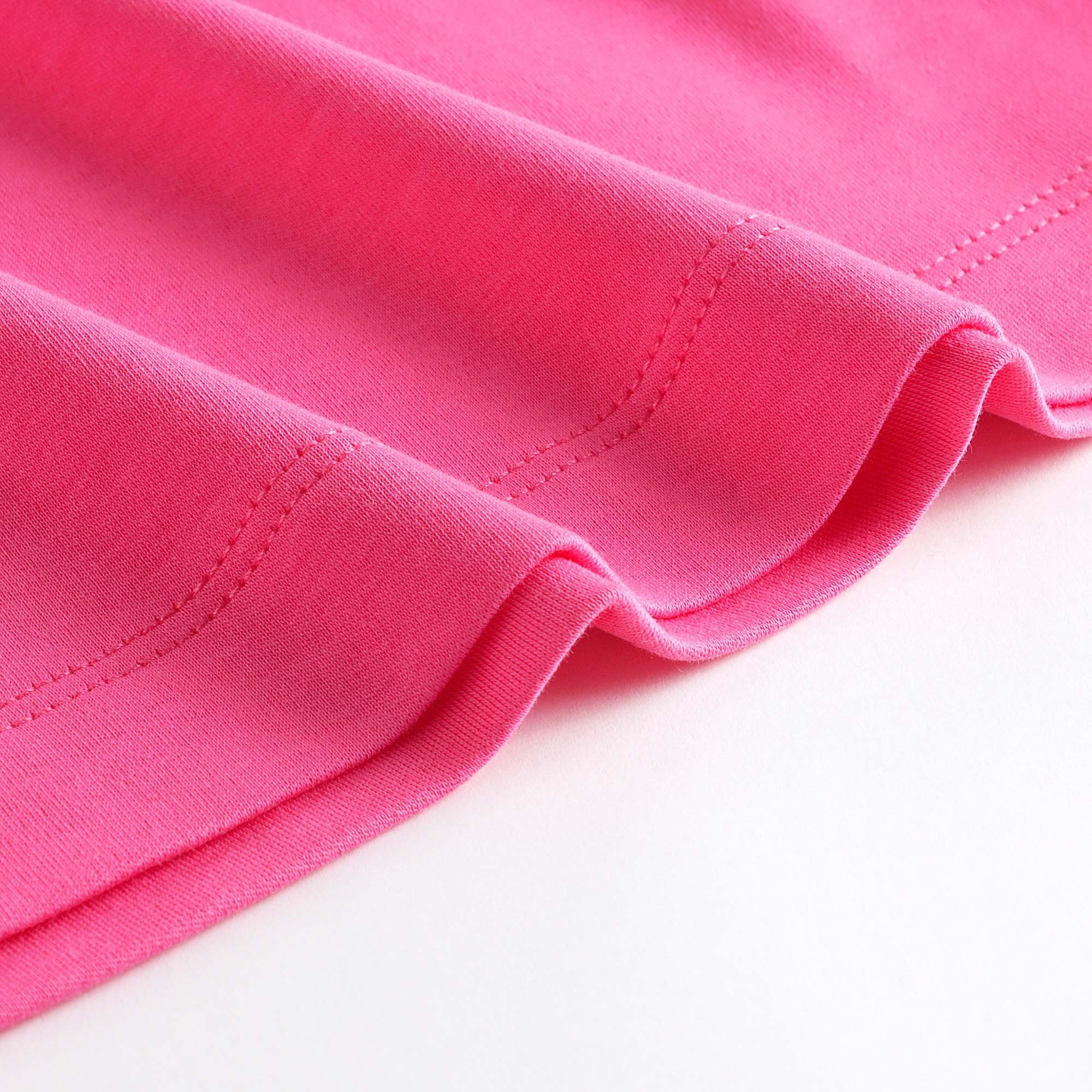 Girls Bright Pink Printed Cotton Dress