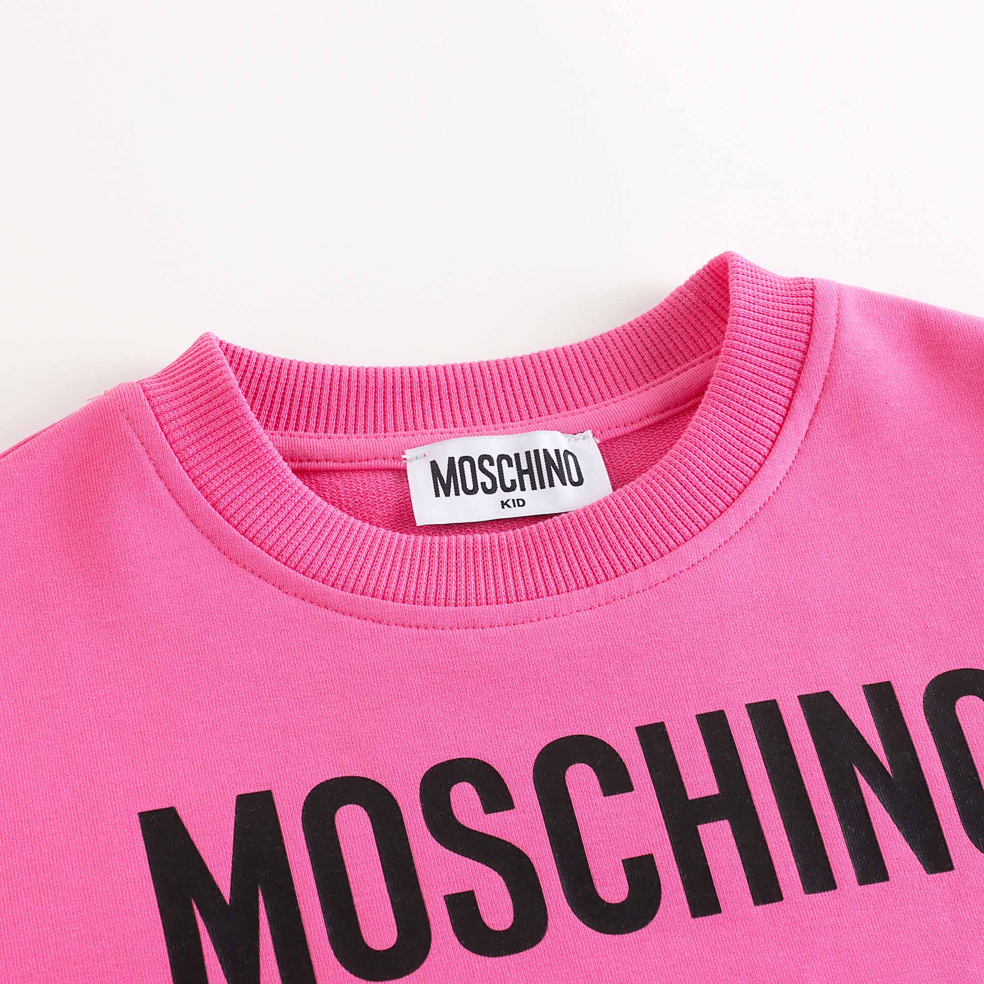 Boys & Girls Bright Pink Logo Cotton Sweatshirt