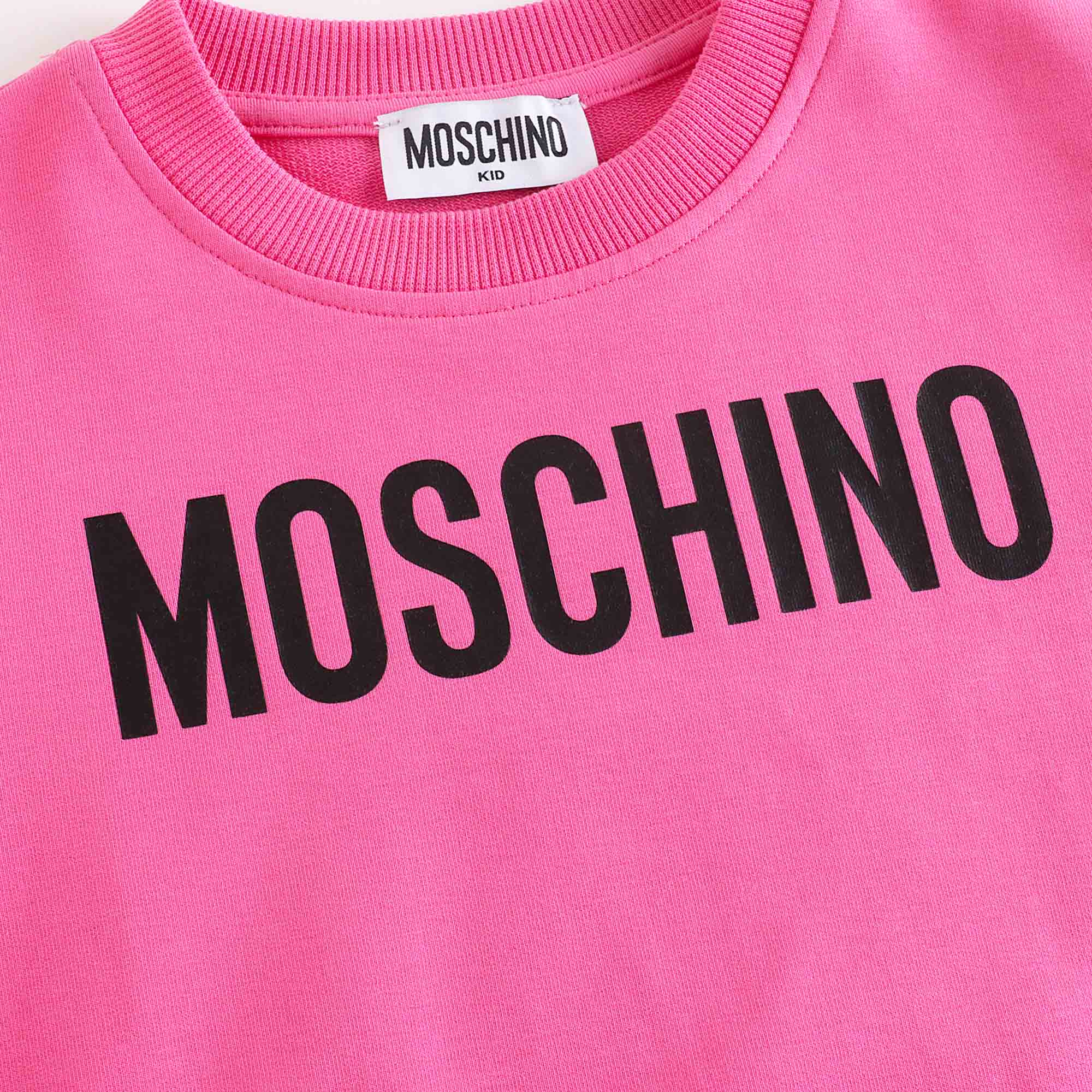 Boys & Girls Bright Pink Logo Cotton Sweatshirt