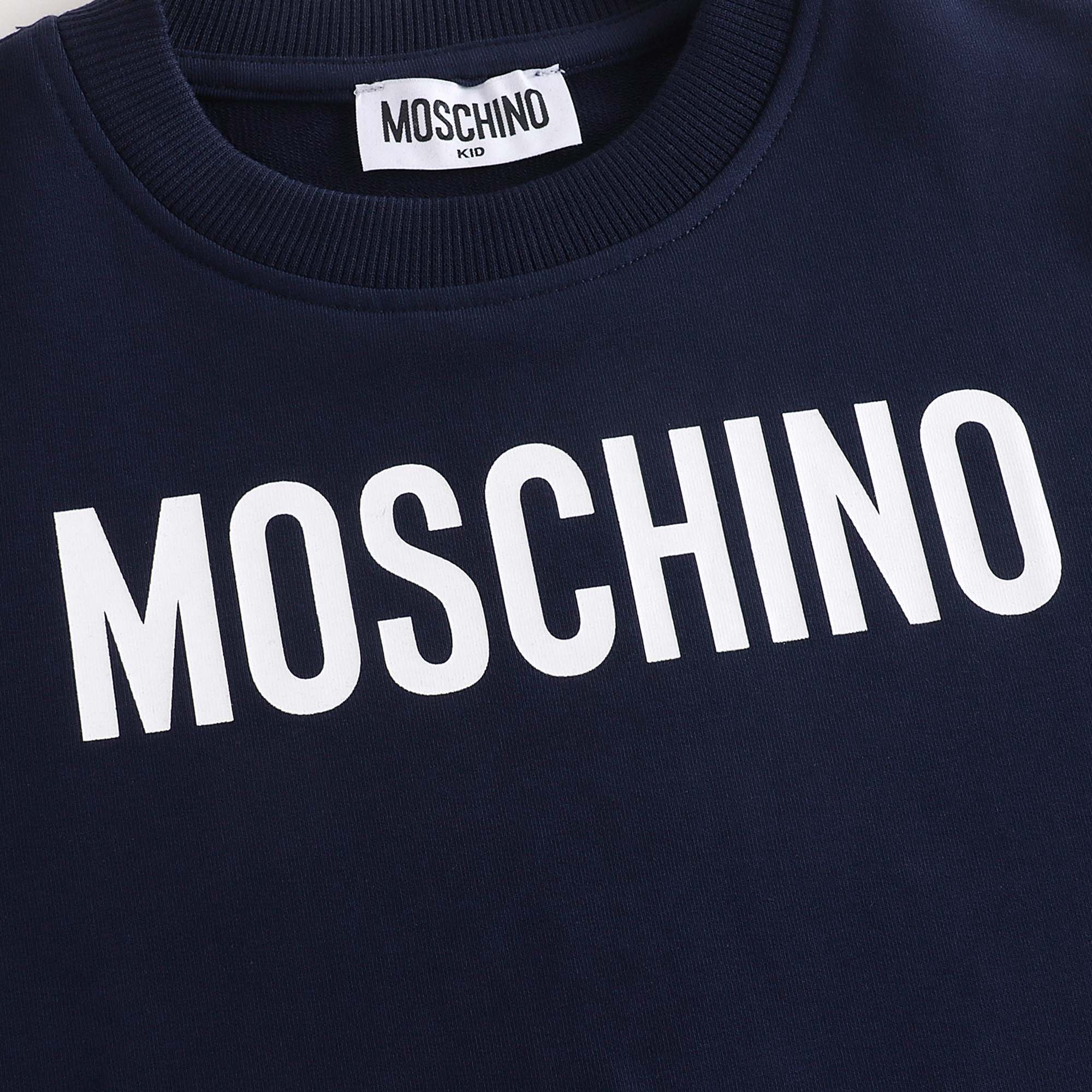 Boys & Girls Navy Logo Cotton Sweatshirt