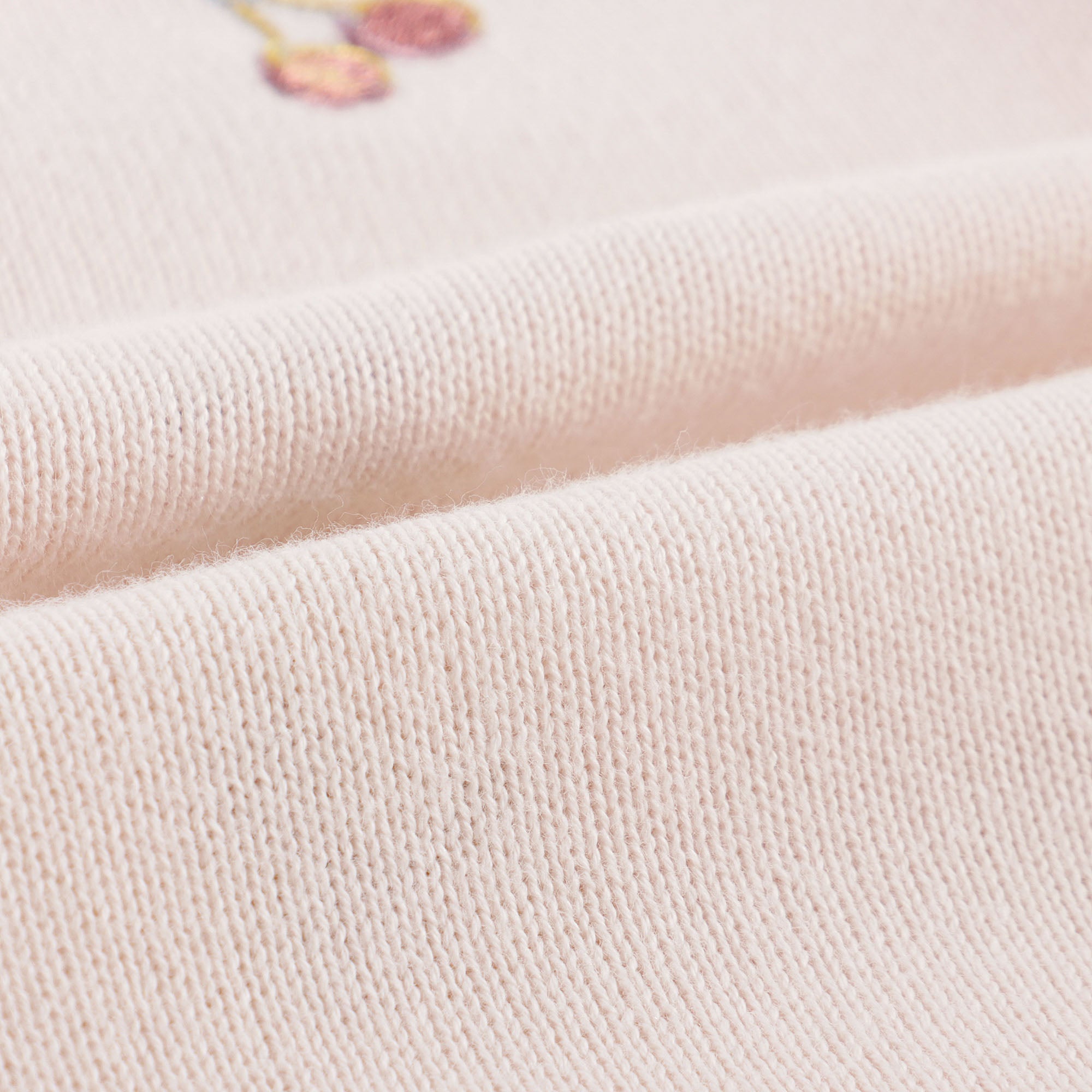 Baby Girls Pale Pink Cherry Embroidered Cotton Cardigan