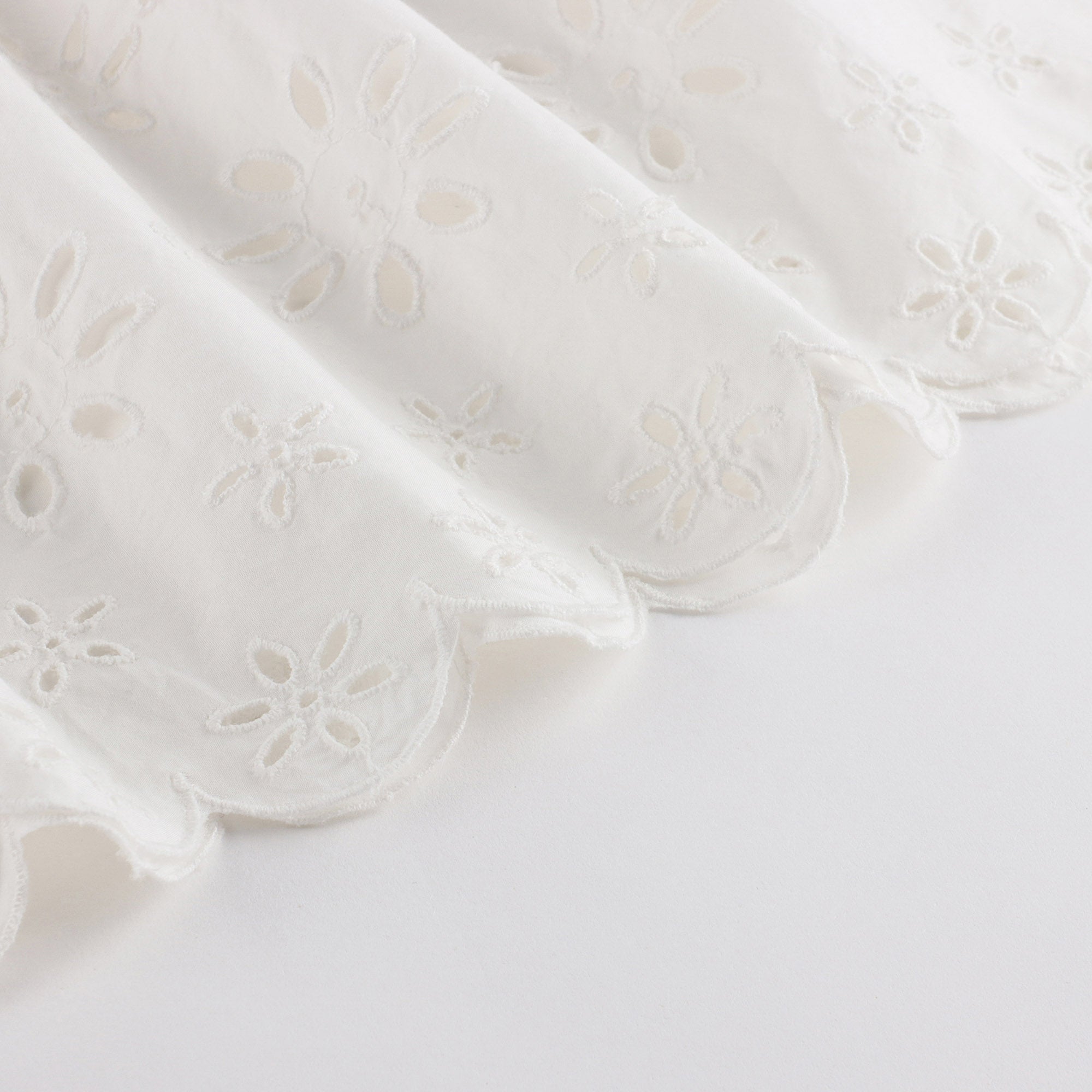 Girls White Embroidered Cotton Skirt