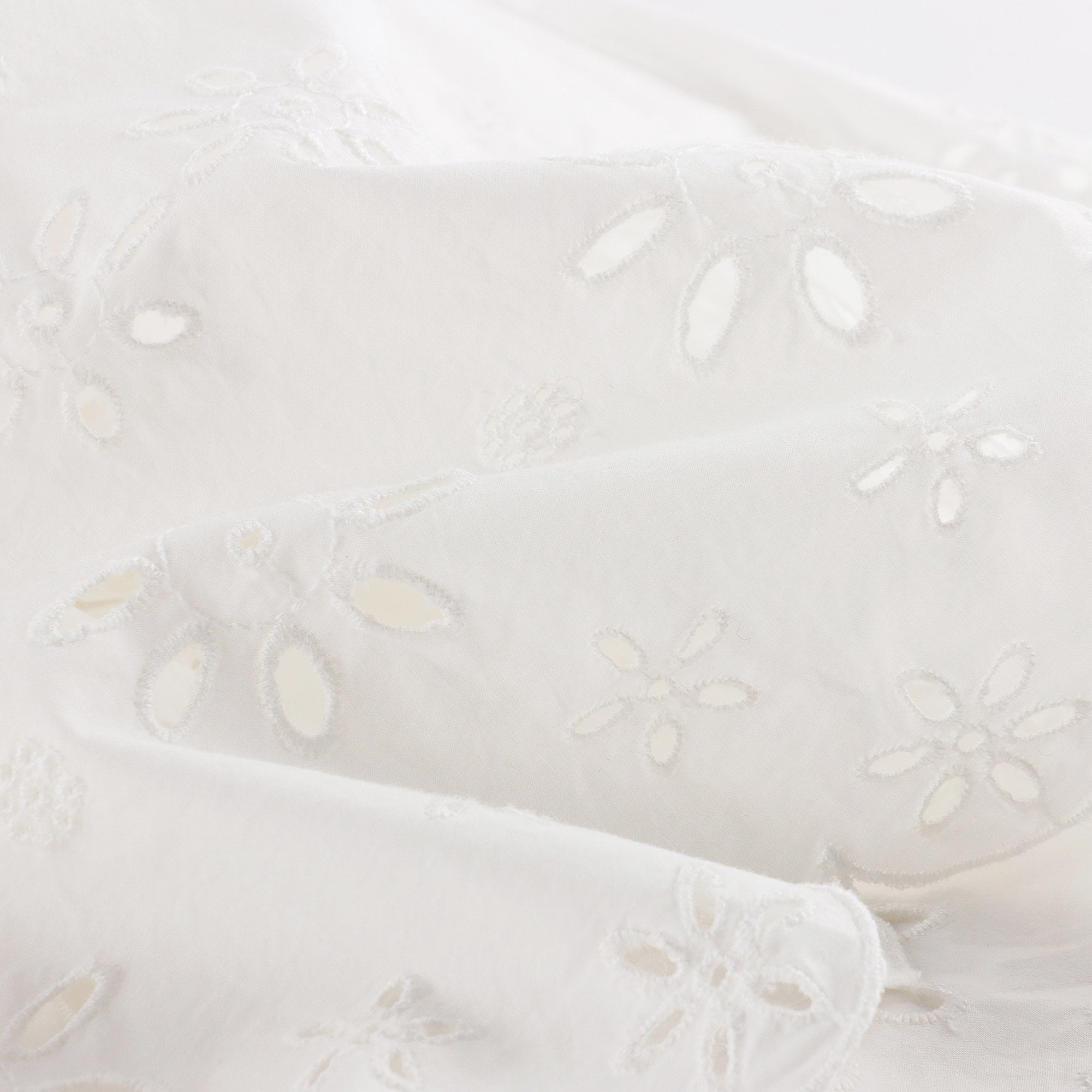 Girls White Embroidered Cotton Skirt