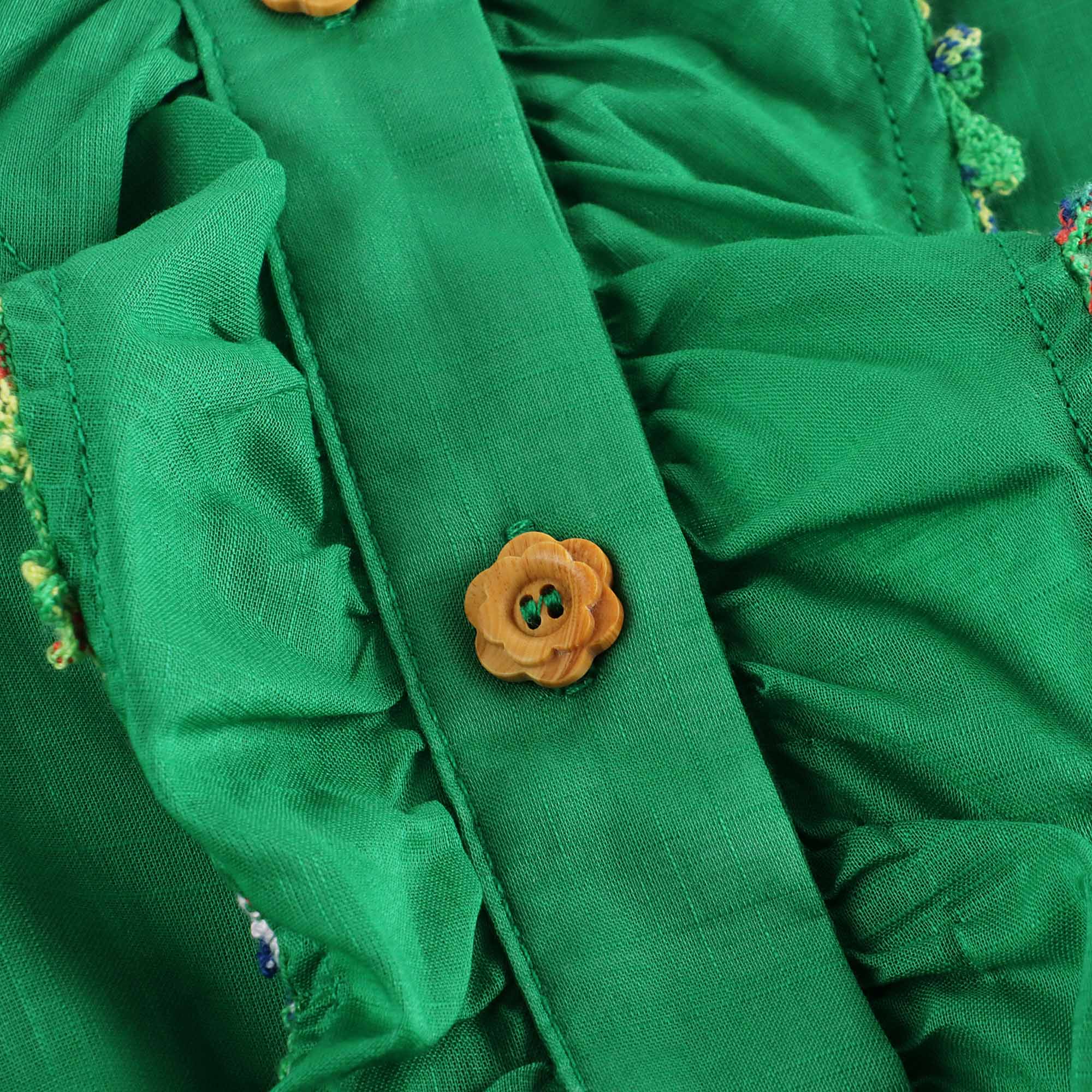 Girls Green Cotton Playsuit