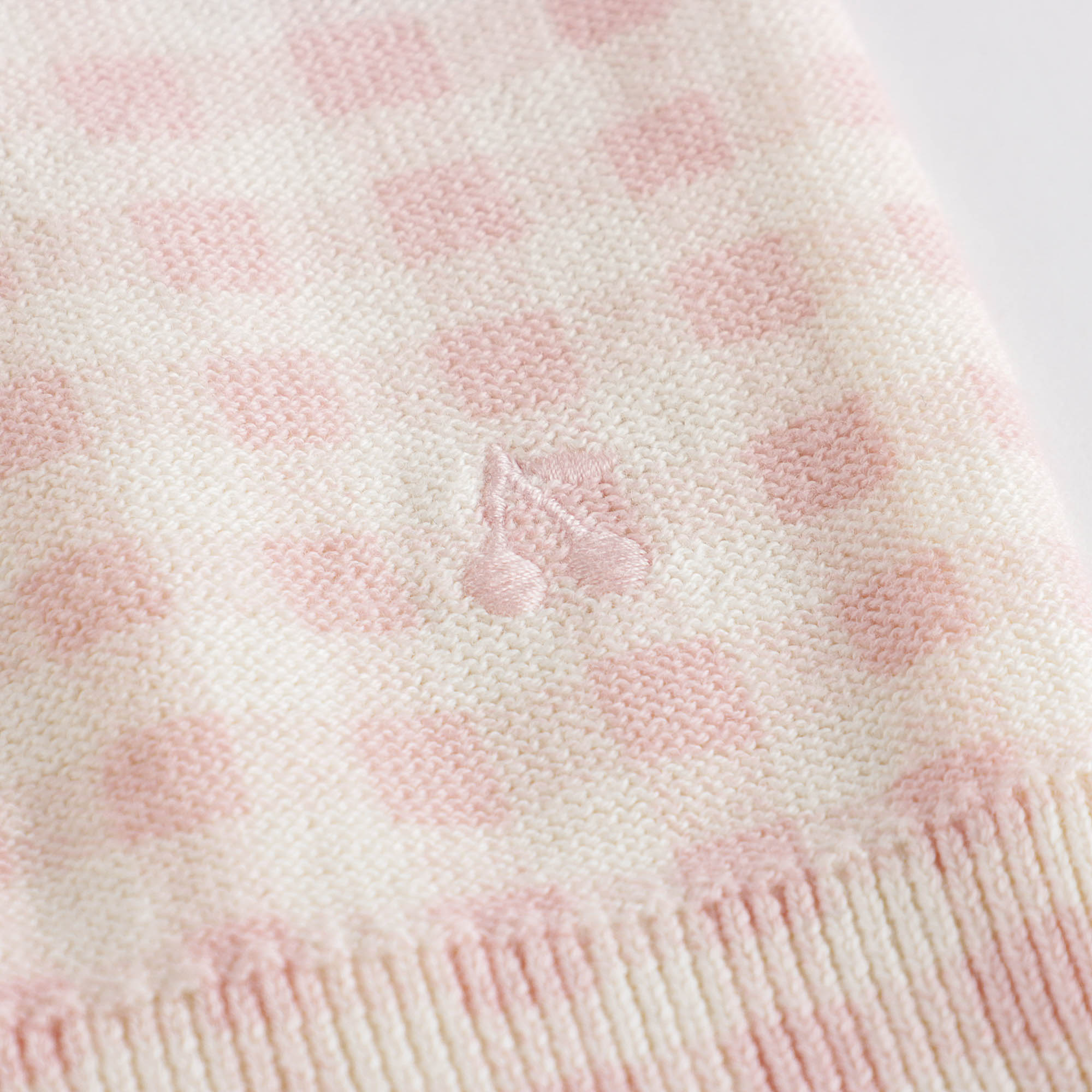 Girls Pink Check Cotton Cardigan