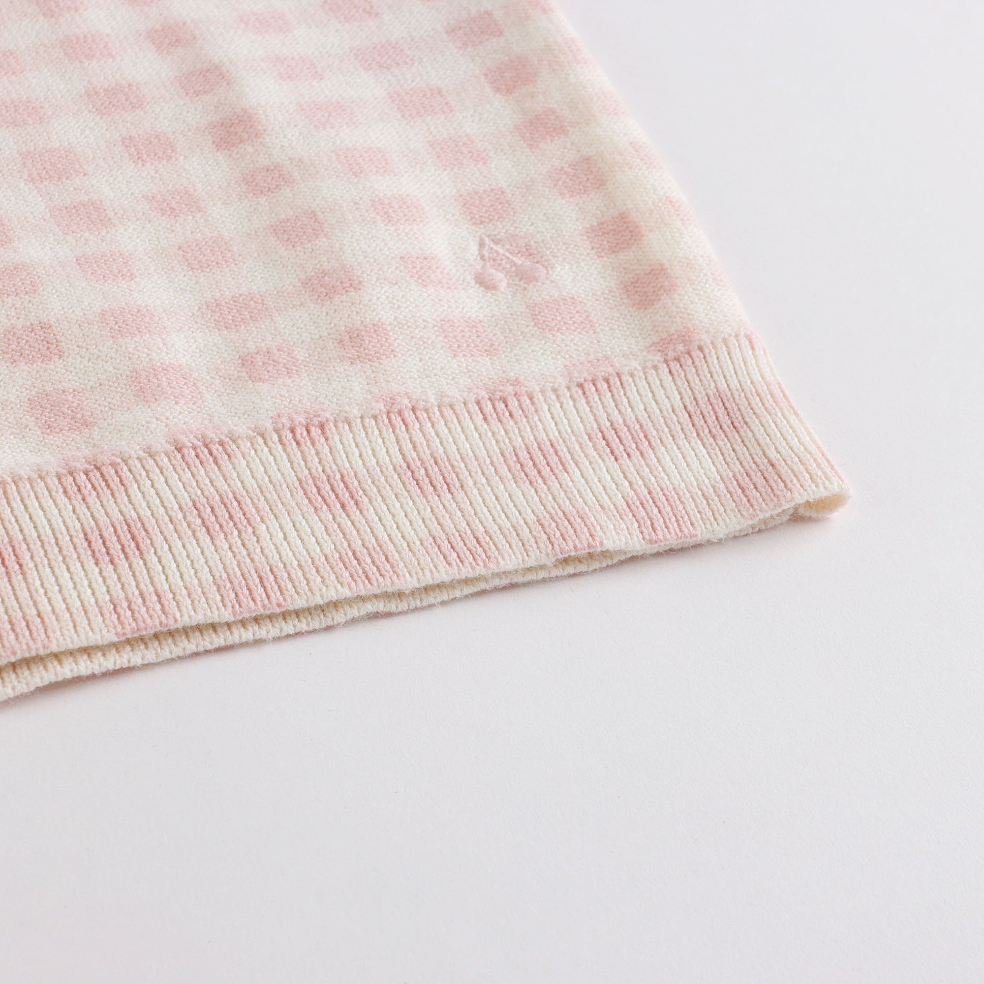Girls Pink Check Cotton Cardigan
