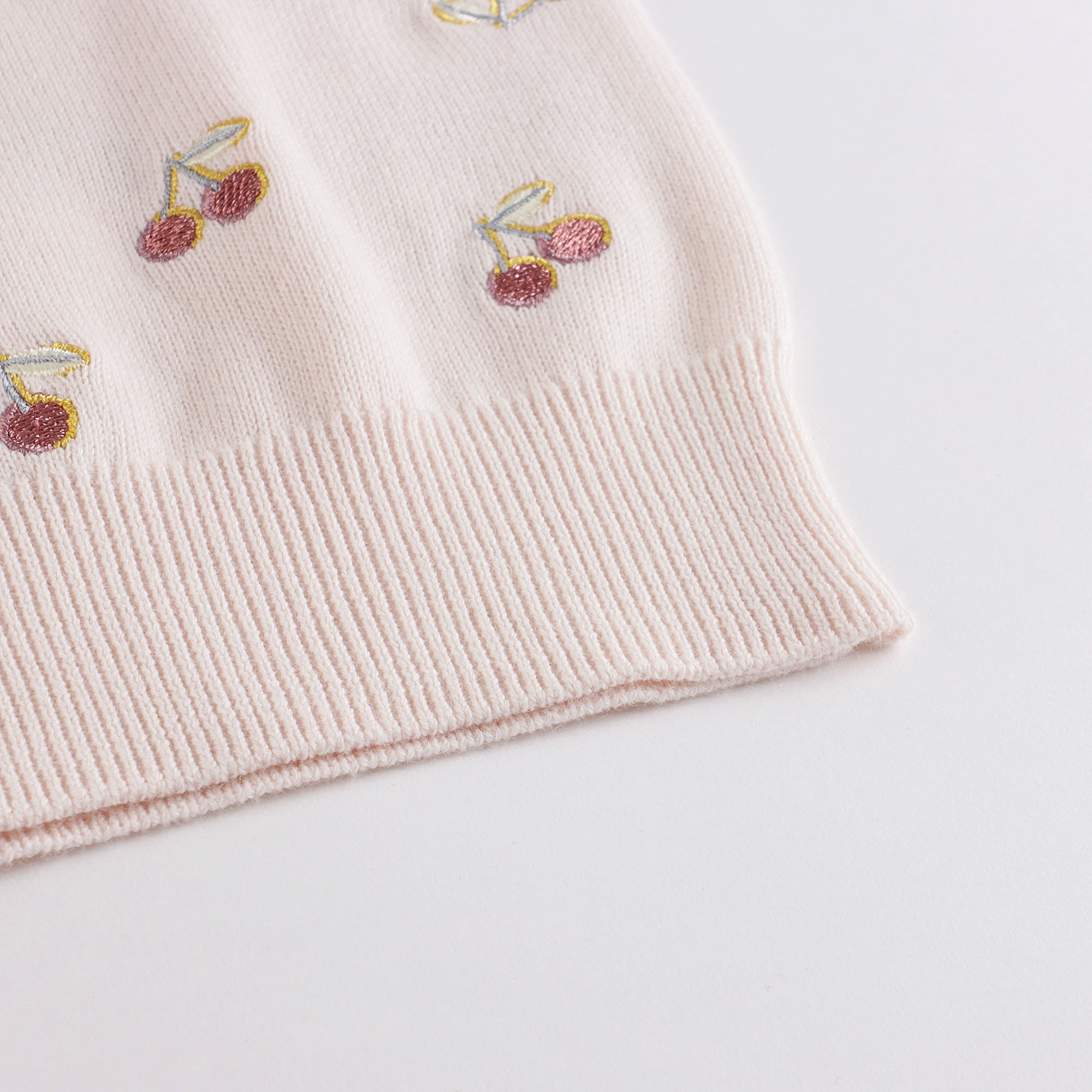 Girls Pink Embroidered Cotton Cardigan